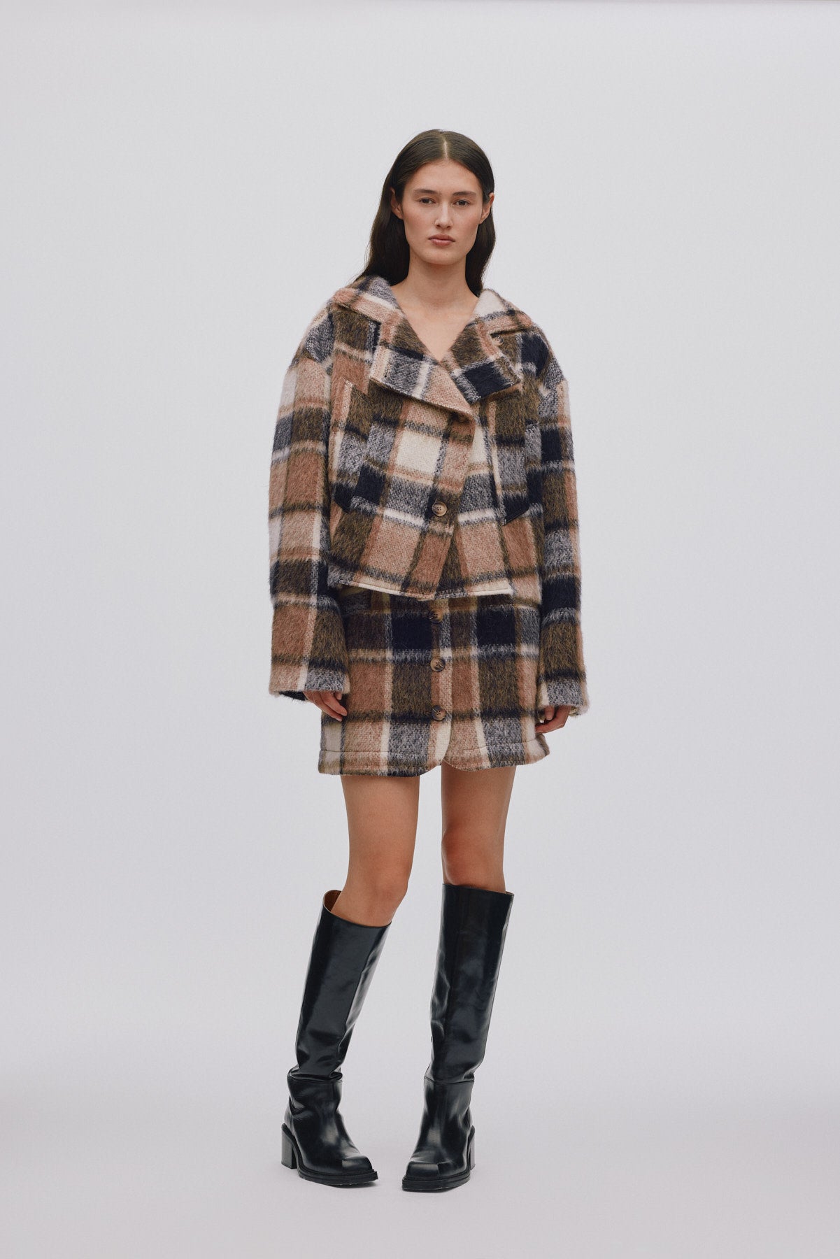 Ehsan - Jumbo check jacket I Brown check