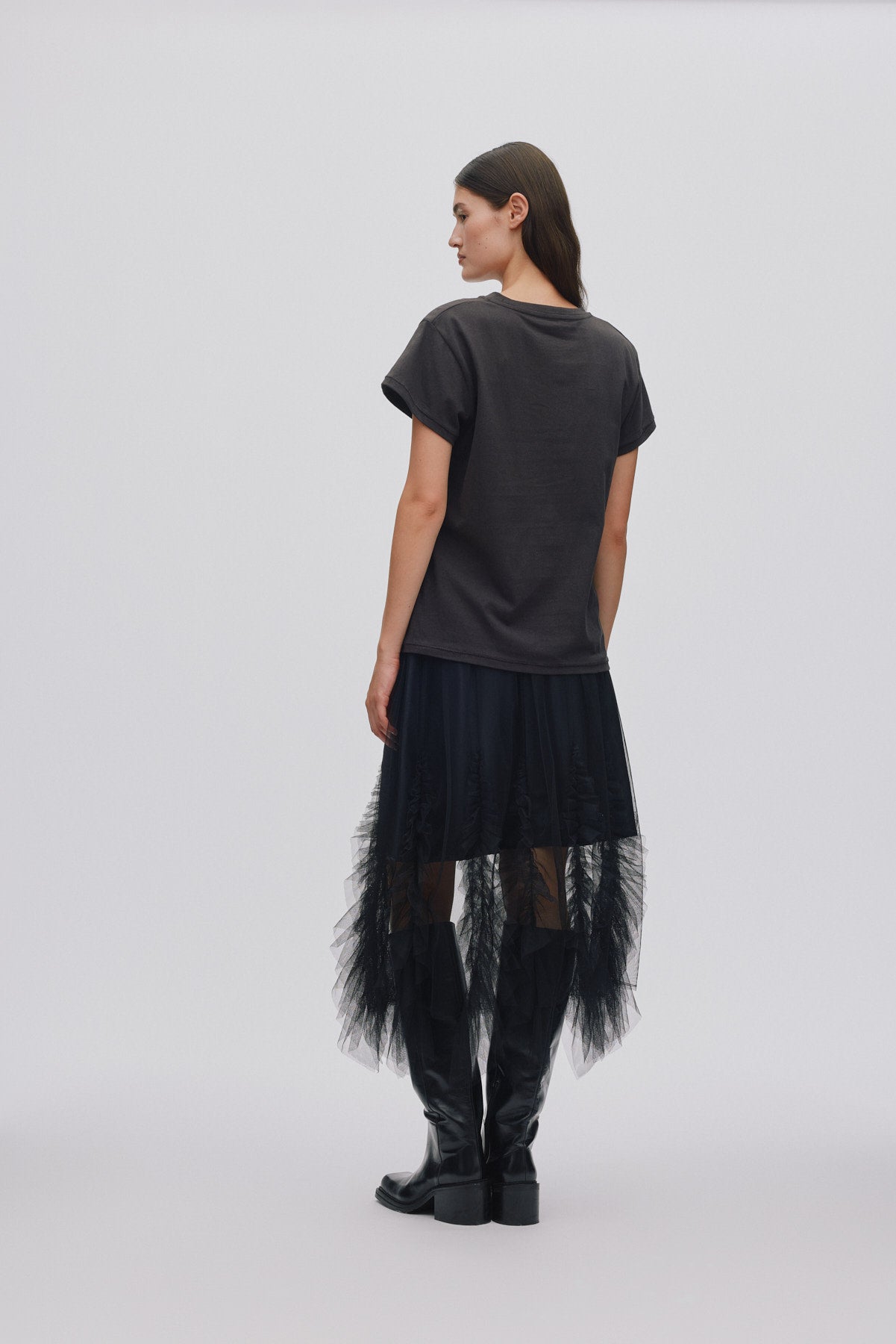 Glenda - Frilly tulle skirt I Black