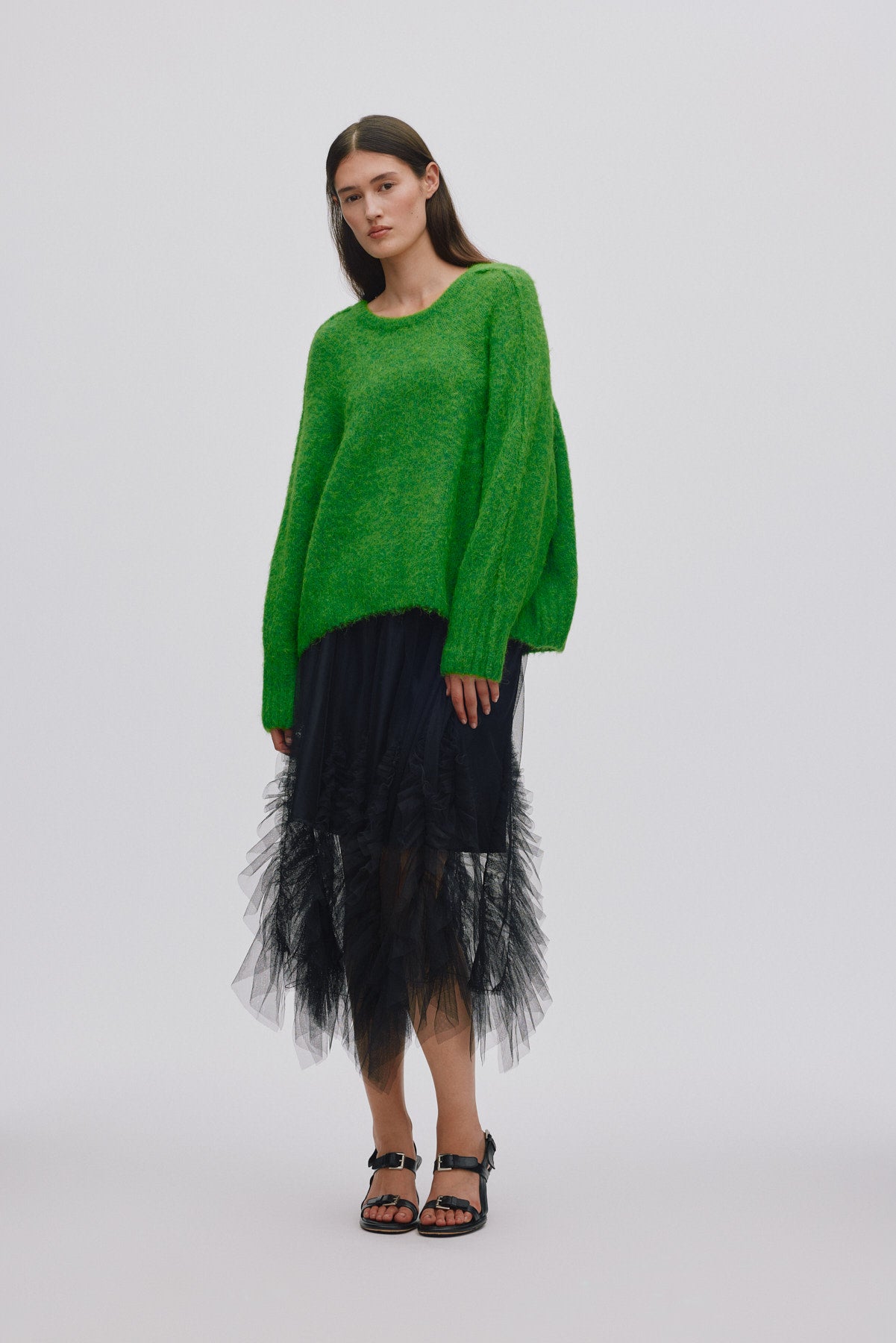 Glenda - Frilly tulle skirt I Black