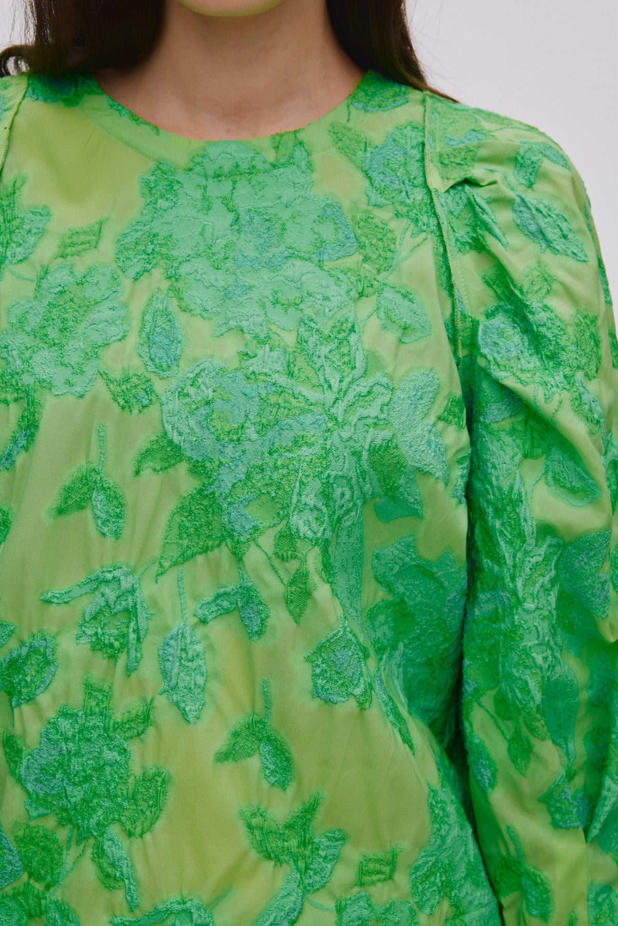 Clipped jacquard blouse - Peyton I Viper green