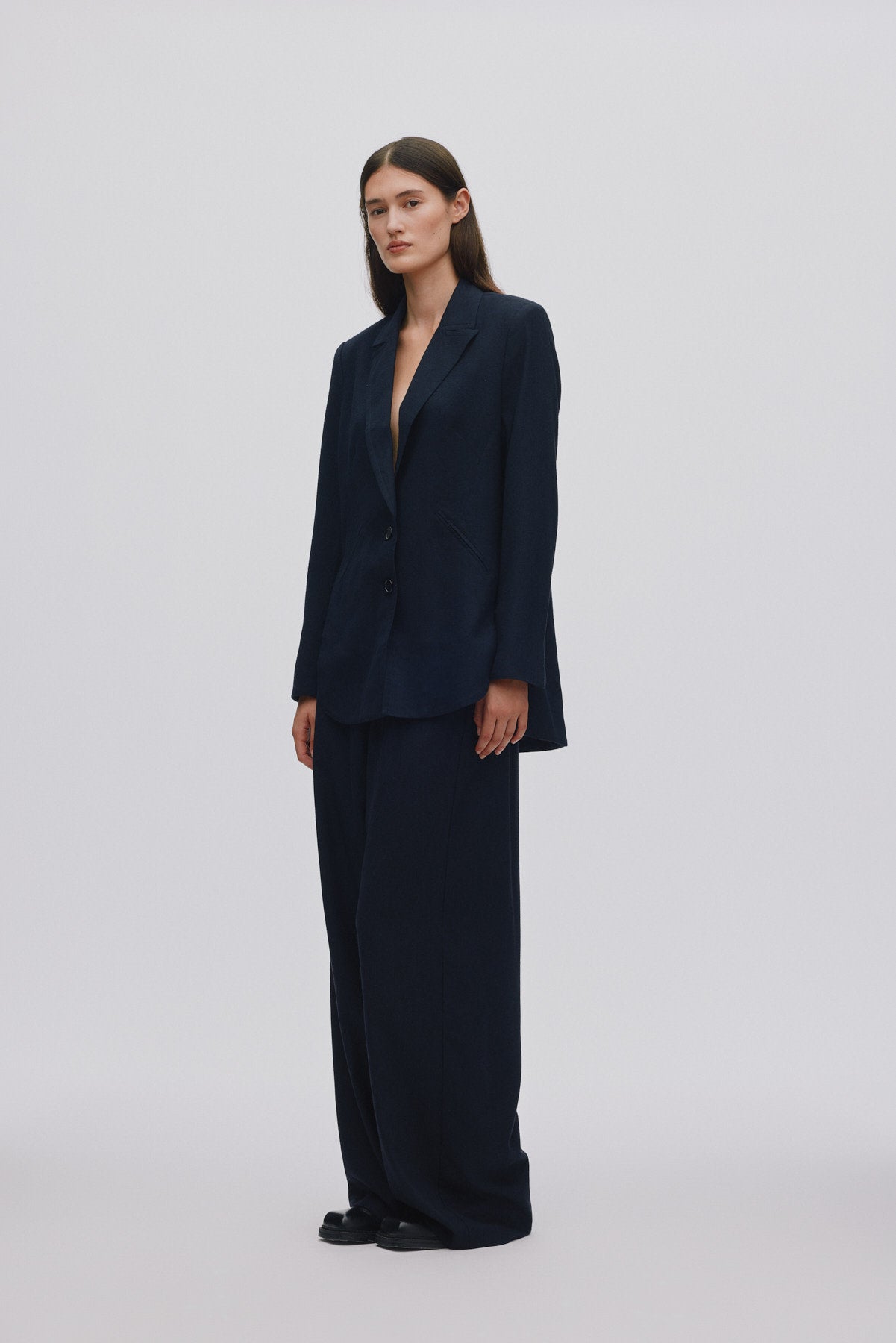 Drapy tailoring relaxed pants - Everdeen I Midnight