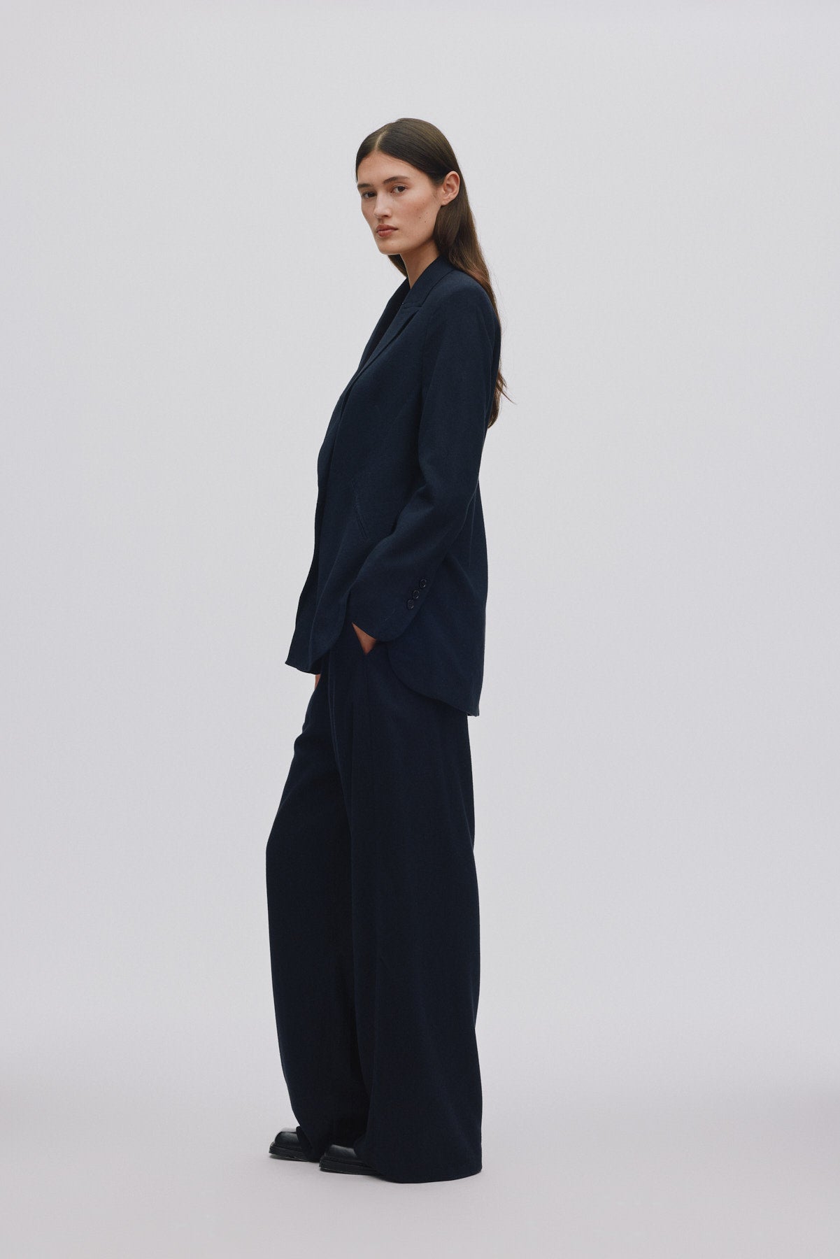 Drapy tailoring relaxed pants - Everdeen I Midnight