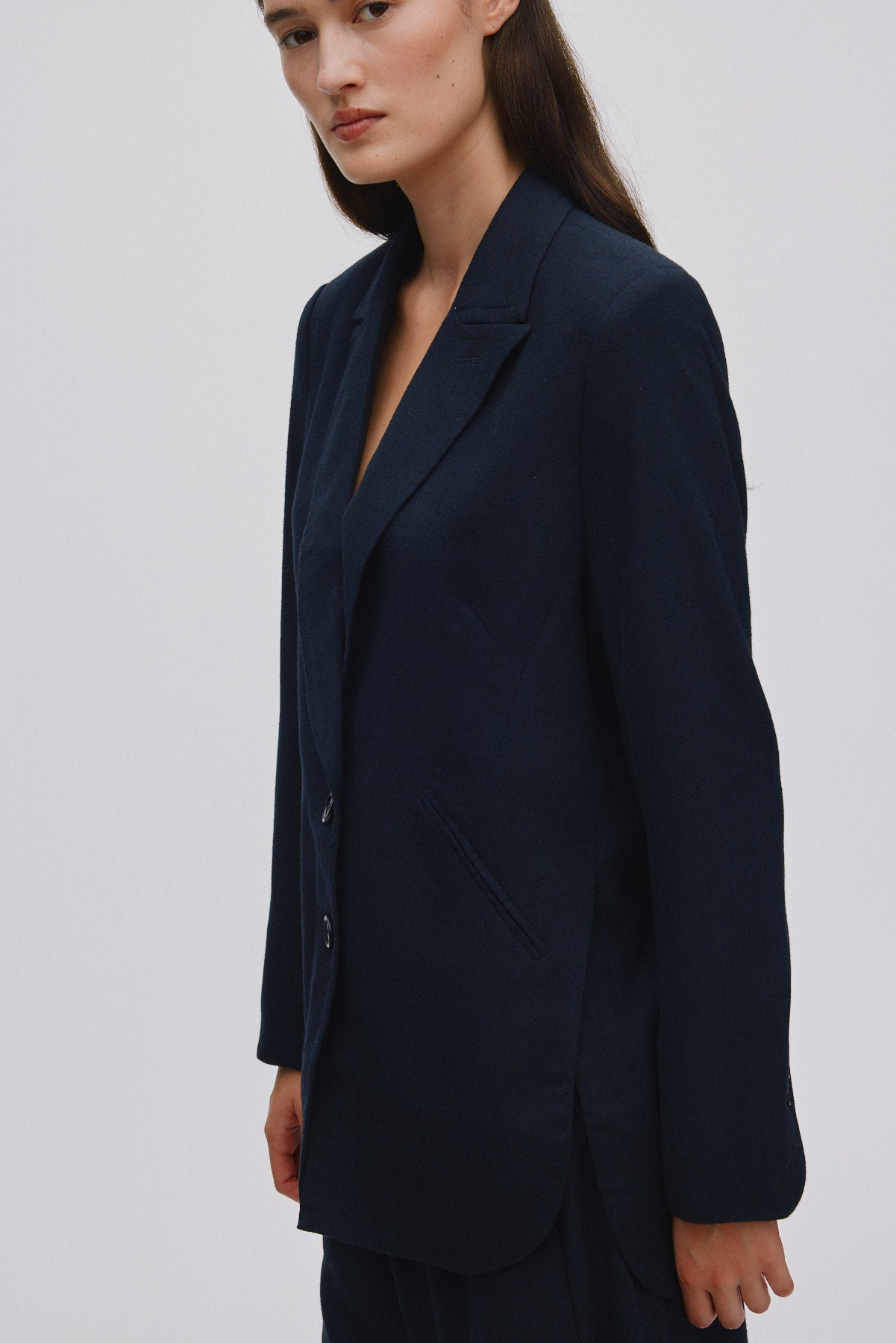 Drapy tailoring fitted jacket - Carrin I Midnight