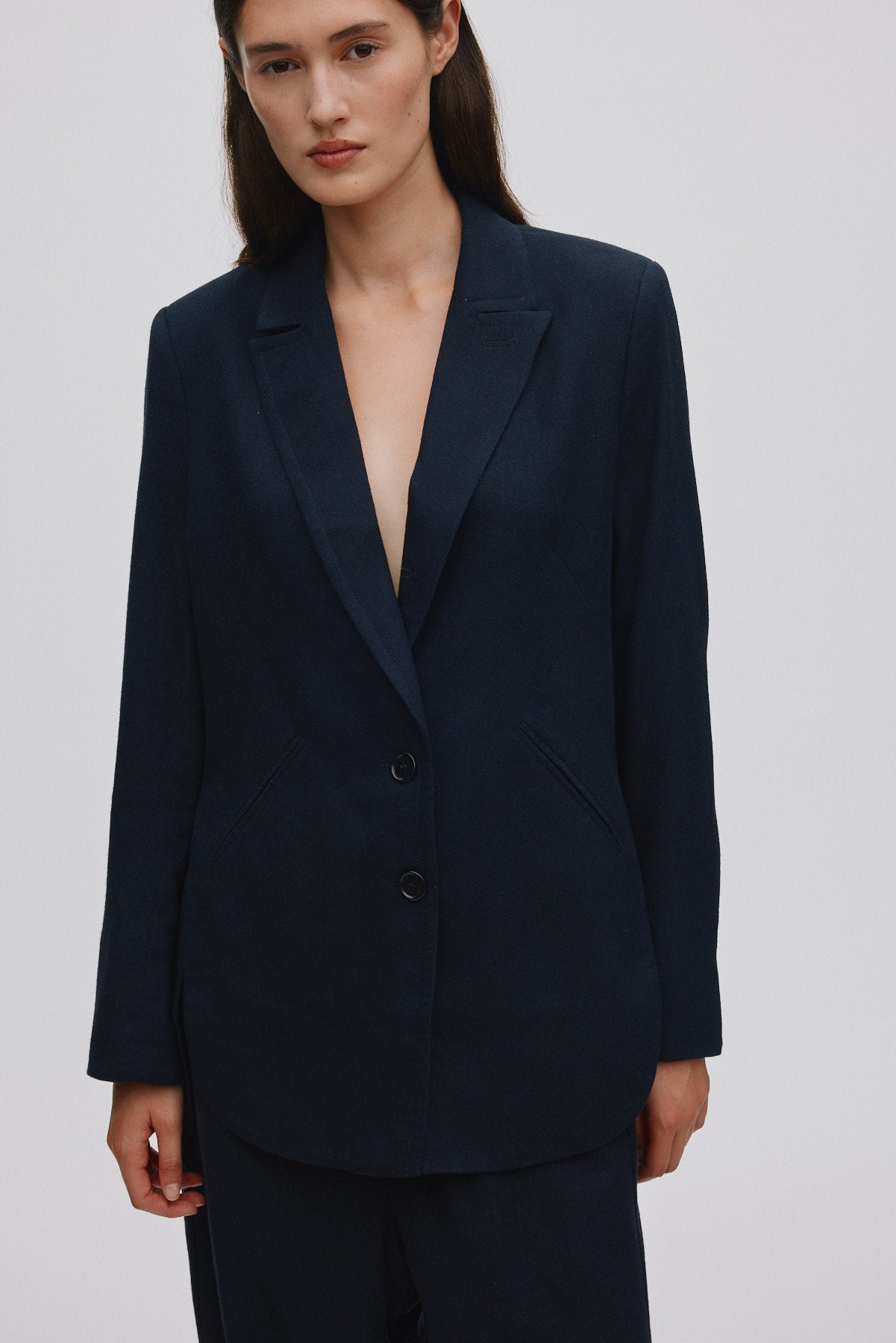 Drapy tailoring fitted jacket - Carrin I Midnight
