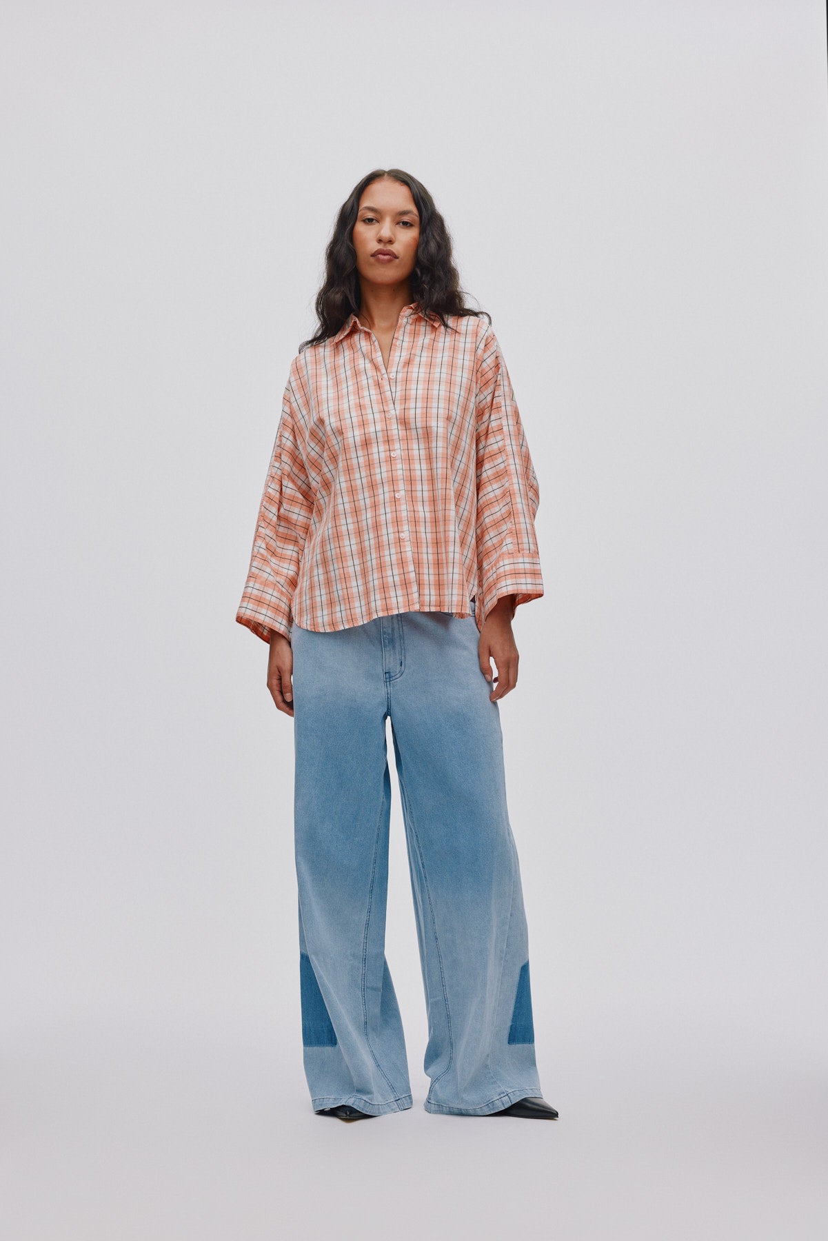 Lane - Light denim wide leg pants I Light washed denim