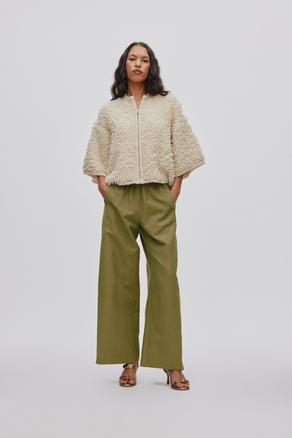 Everdeen - Soft tailoring relaxed pants I Pale Khaki