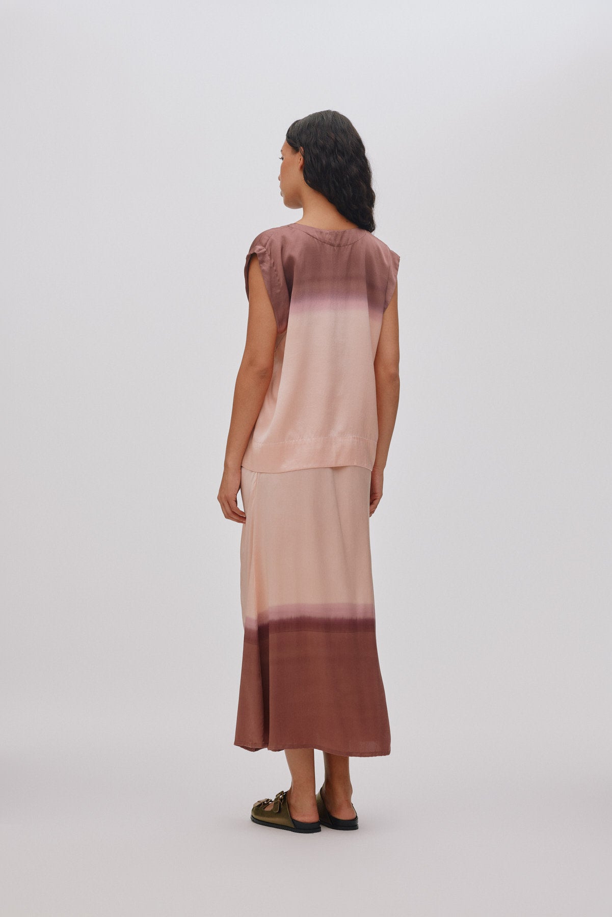 Rojin - Horizon drape front skirt I Blush combo