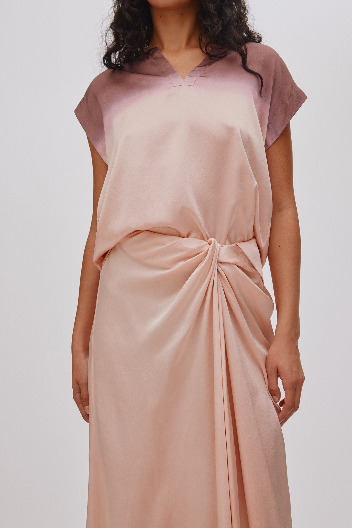 Rojin - Horizon drape front skirt I Blush combo