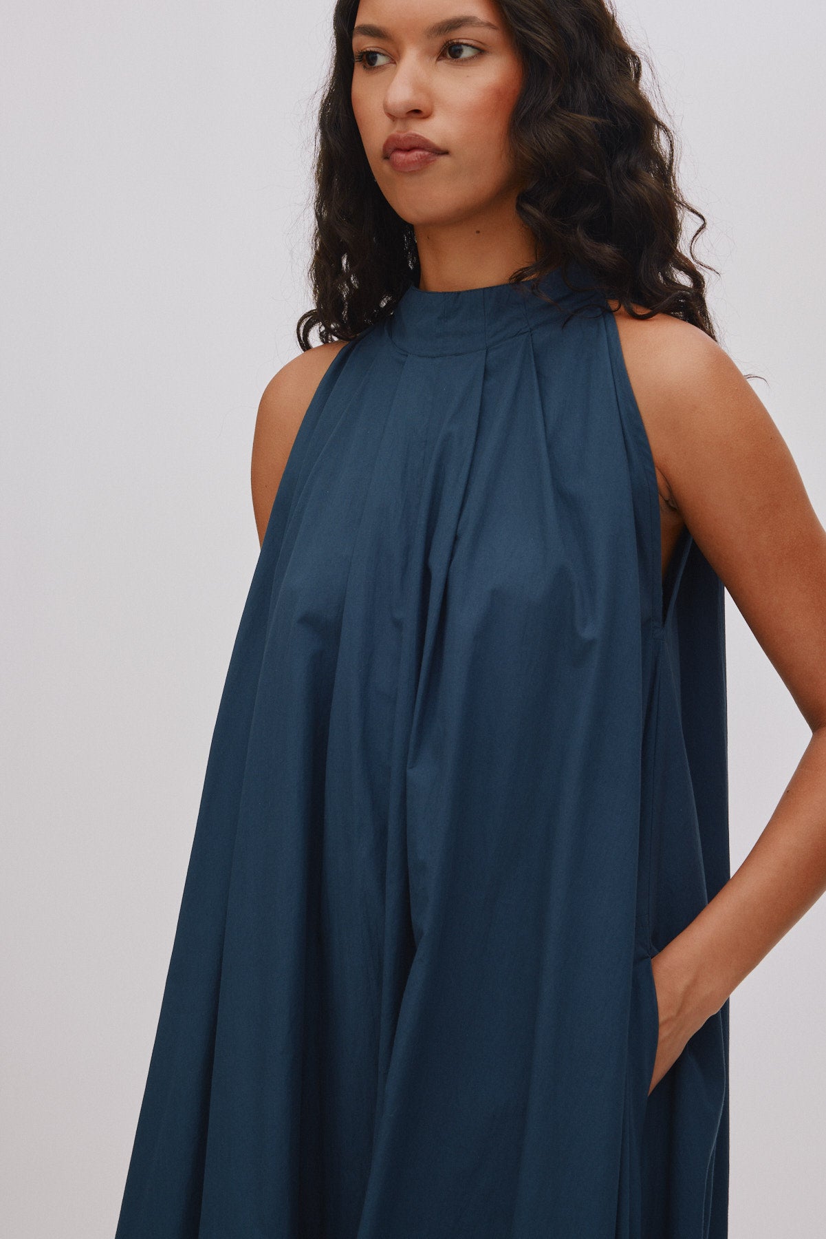 Annisa - Poplin full dress I Navy