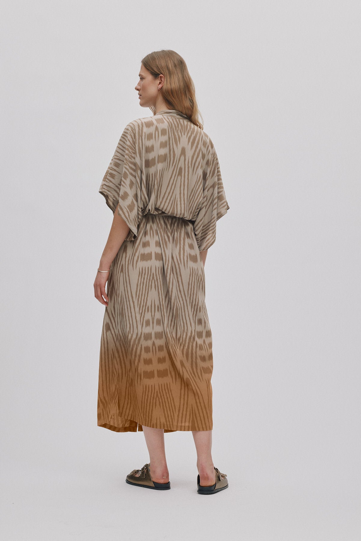Alesandra - Ombre ikat kimono dress I Cognac combo