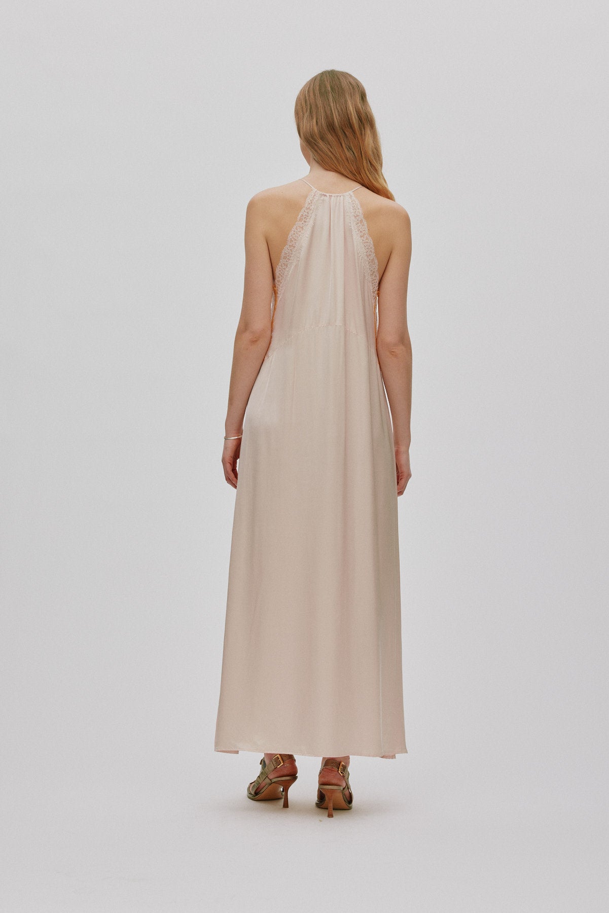 Chefira - Contrast lace camisole dress I Light rose
