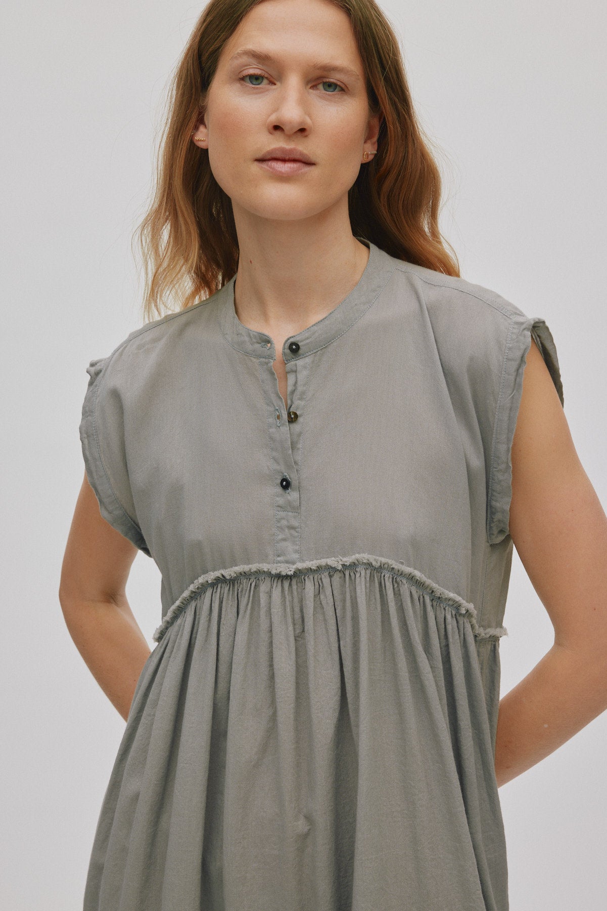 Devina - Cotton dress I Cement