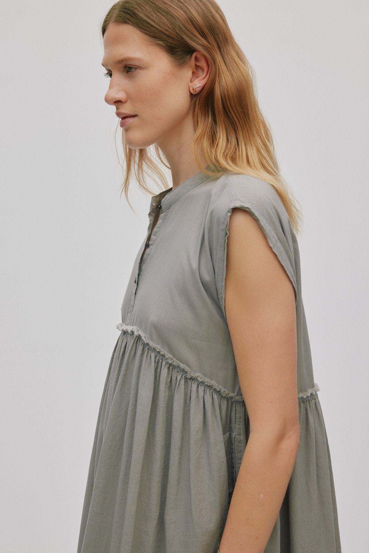 Devina - Cotton dress I Cement