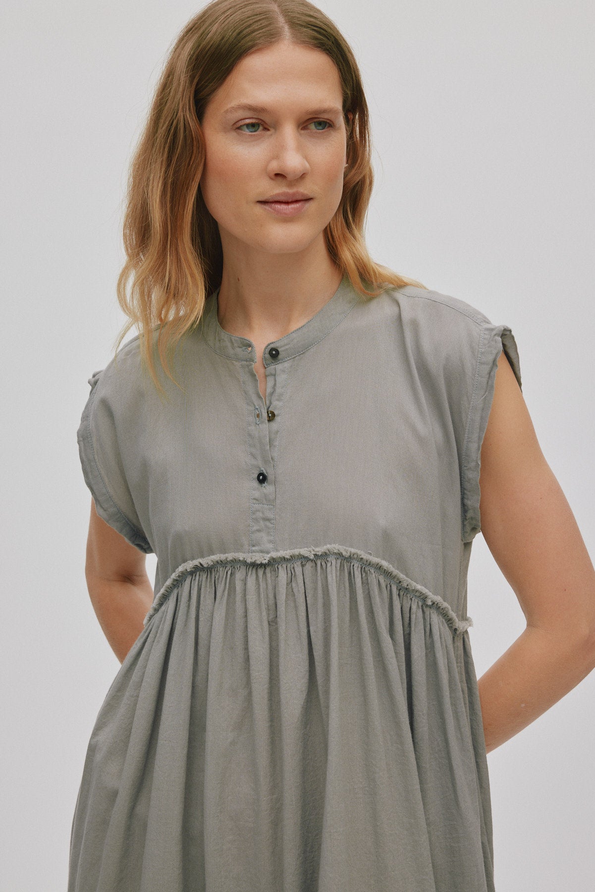 Devina - Cotton dress I Cement