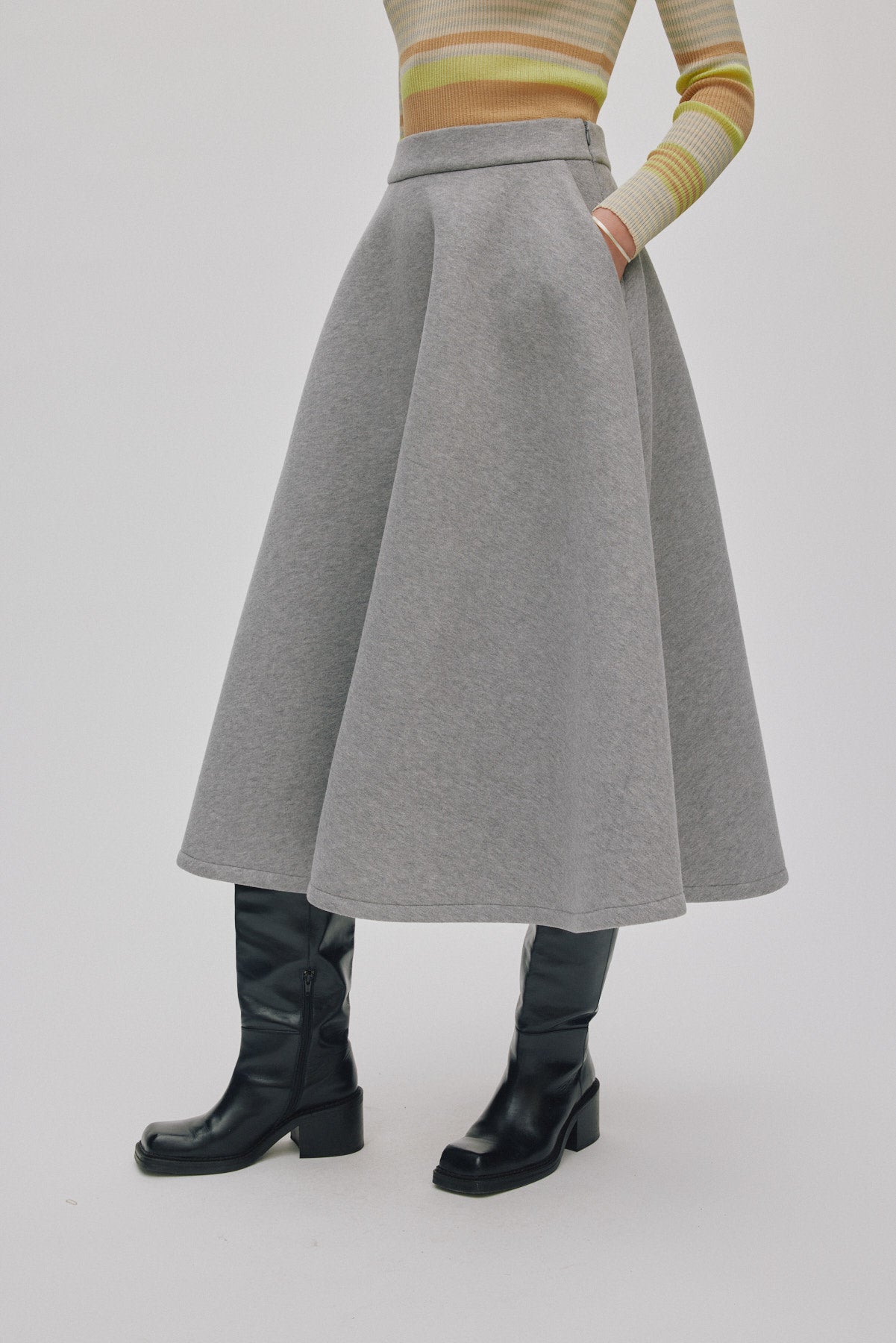 Bisharo - Varsity full skirt I Grey melange