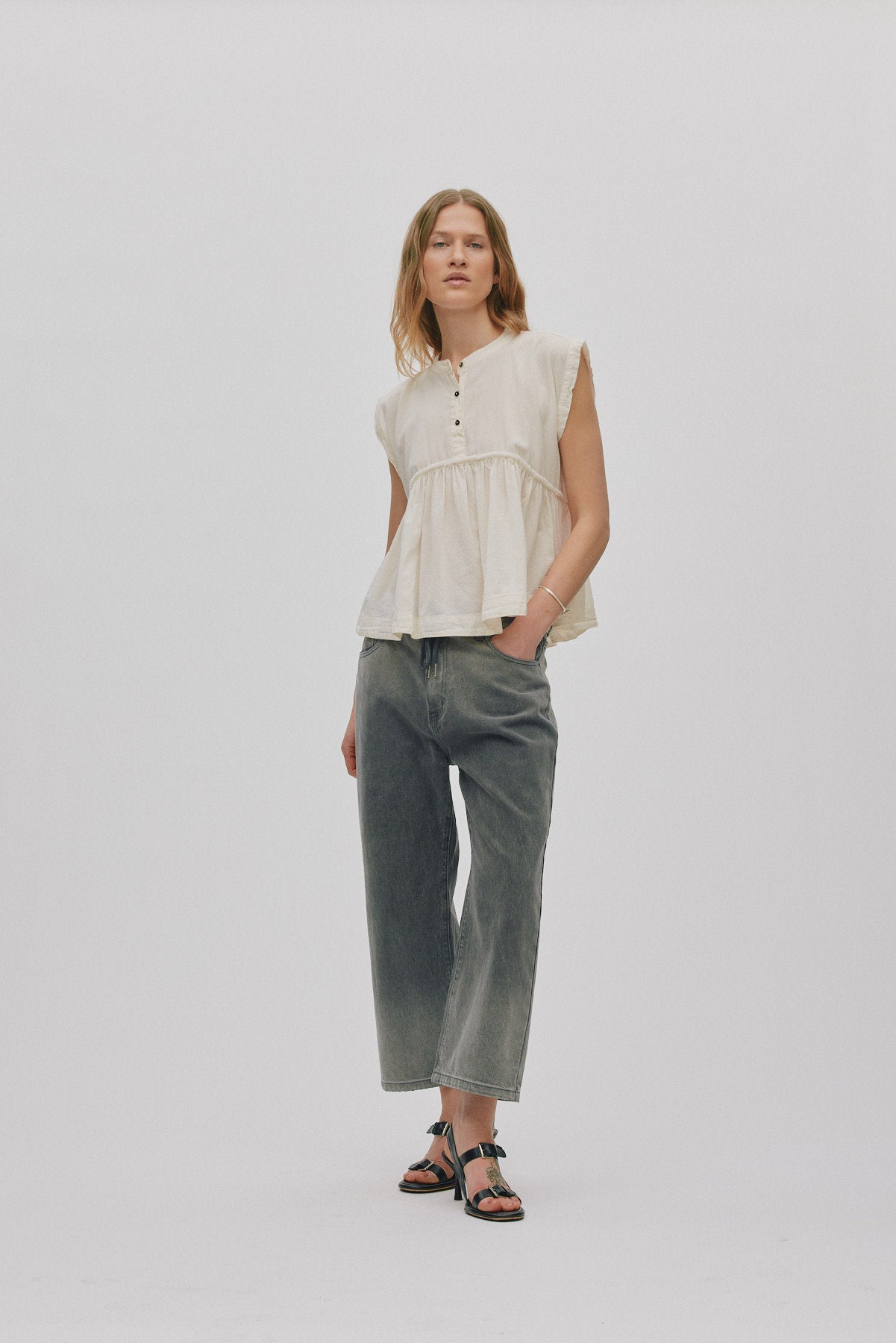 Deona - Cotton blouse I Bone