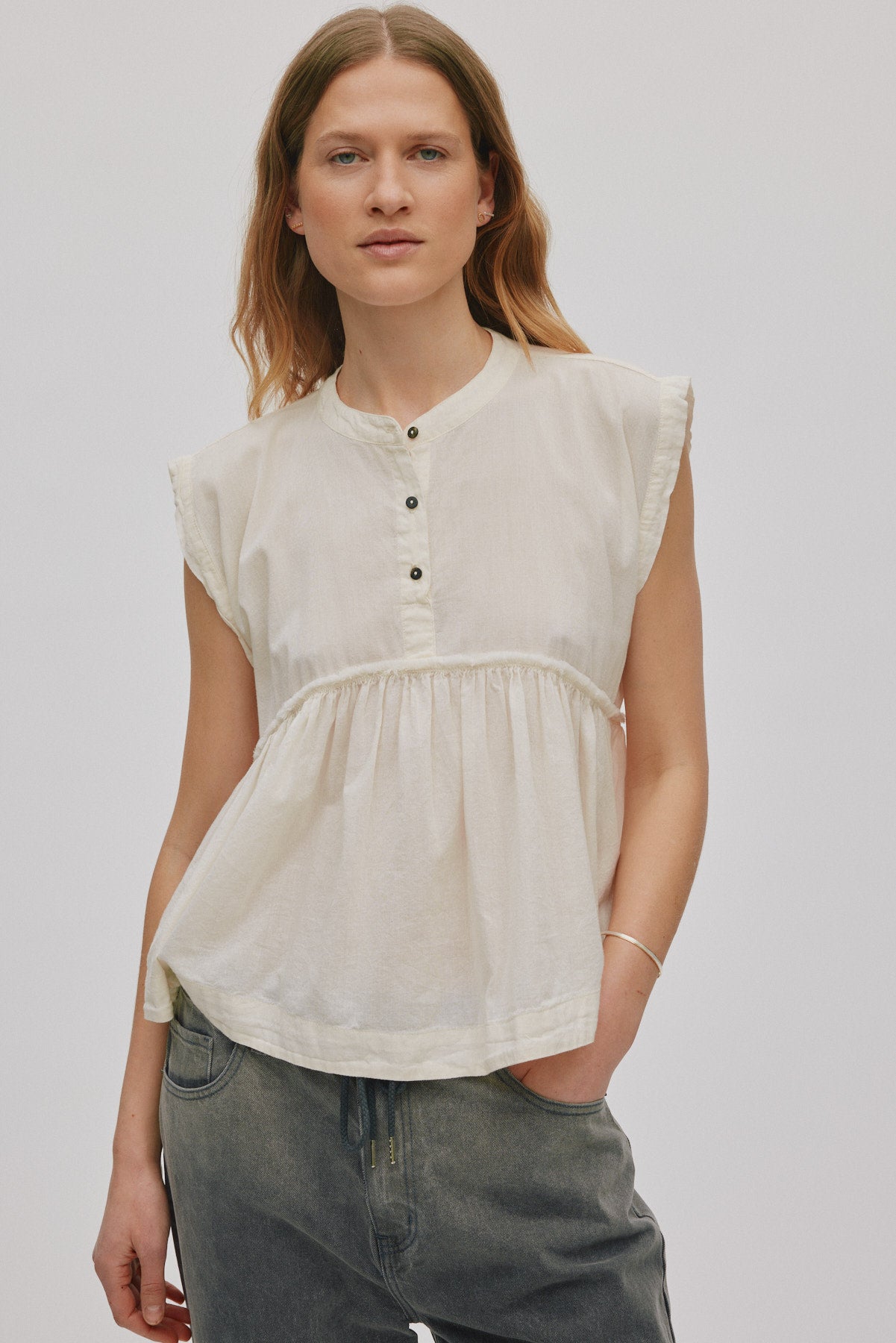 Deona - Cotton blouse I Bone
