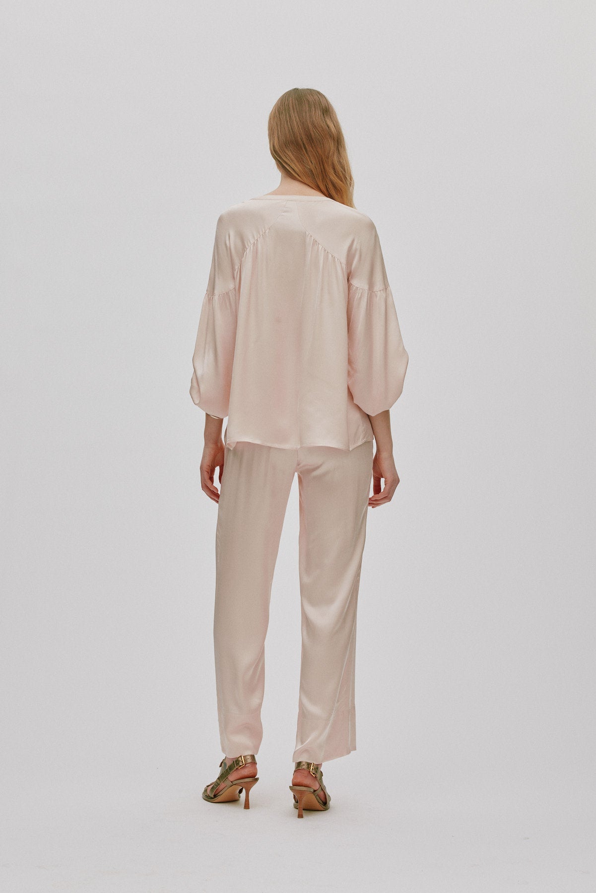 Lissy - Contrast lace shirt I Light rose