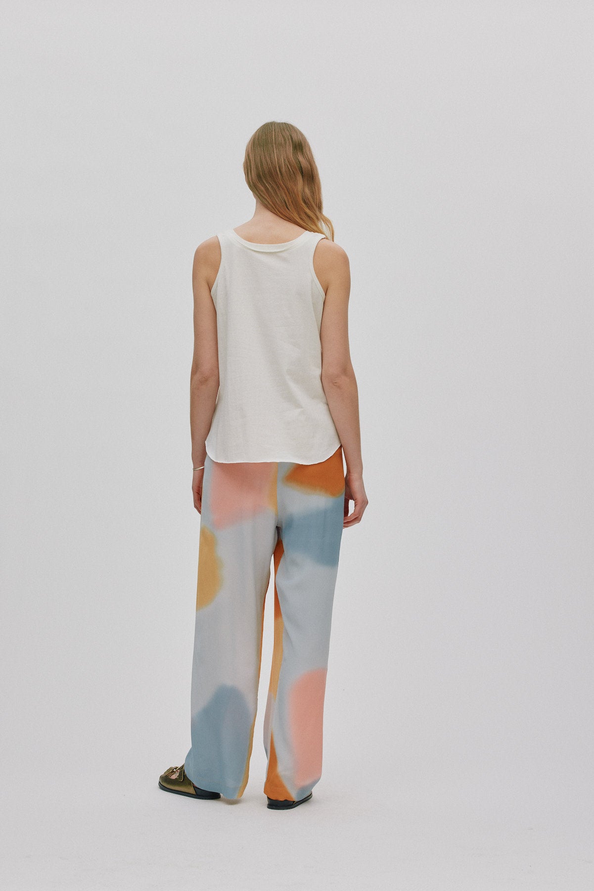 Abbi - Vintage jersey pocket tank top I Chalk