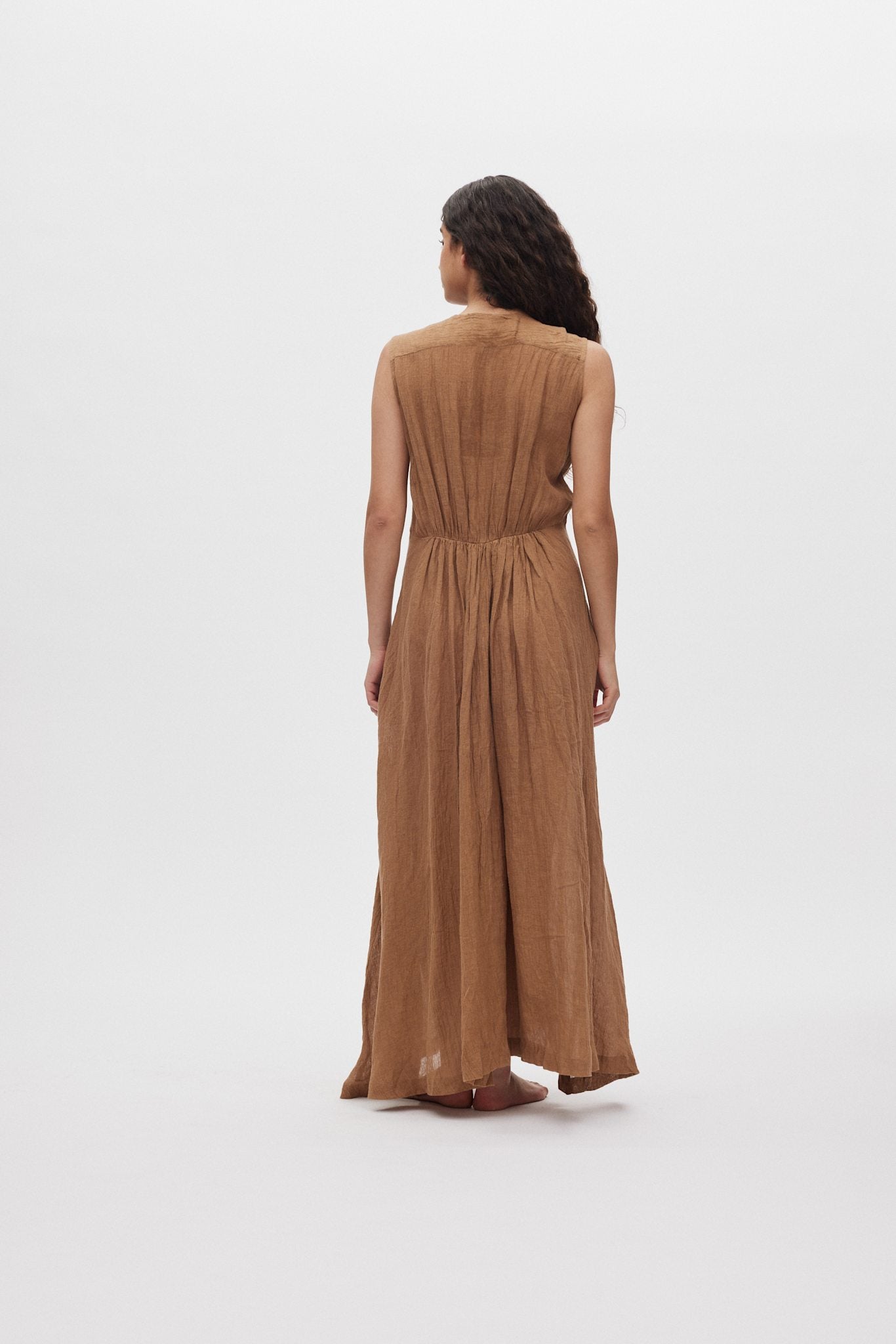 Kimber - Crinkled dress I Walnut
