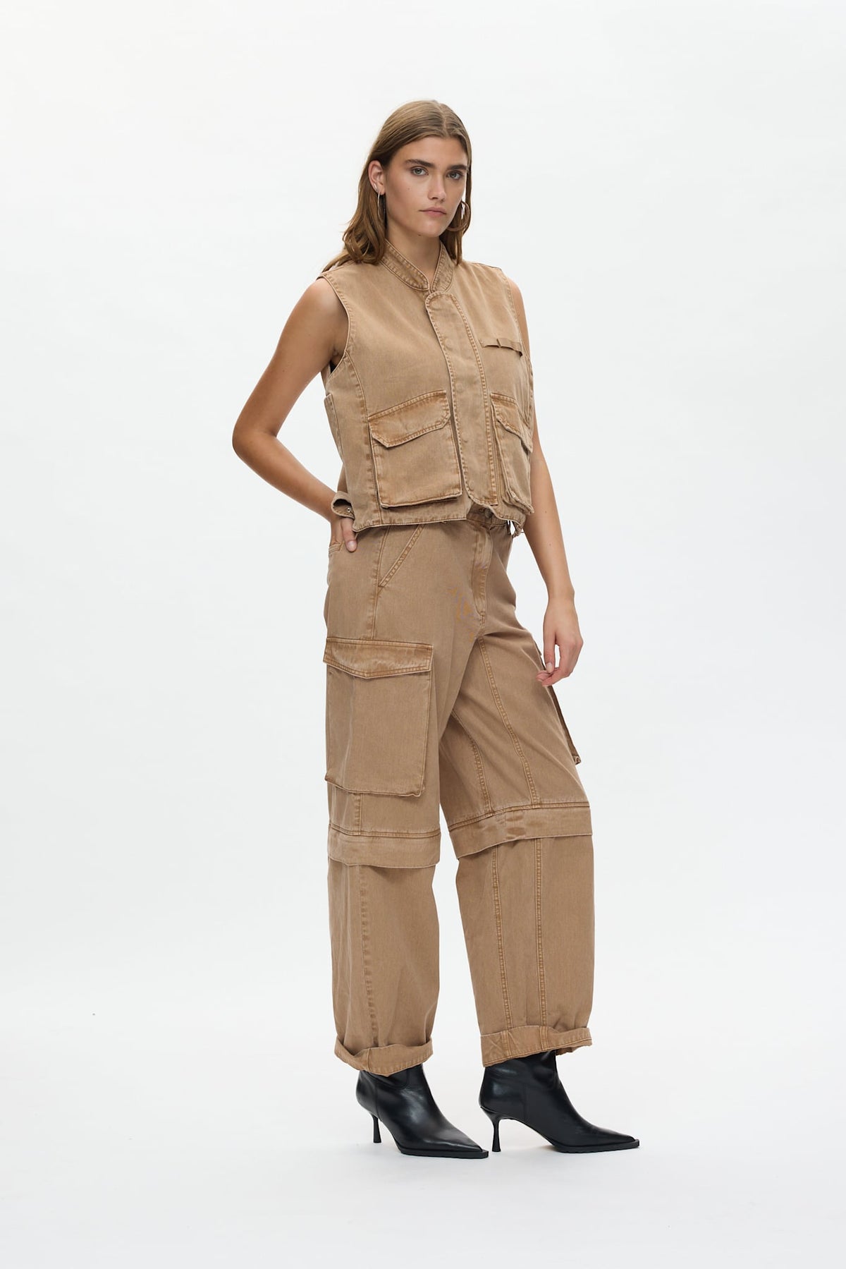 Frema - Canvas cargo pants I Washed tobacco
