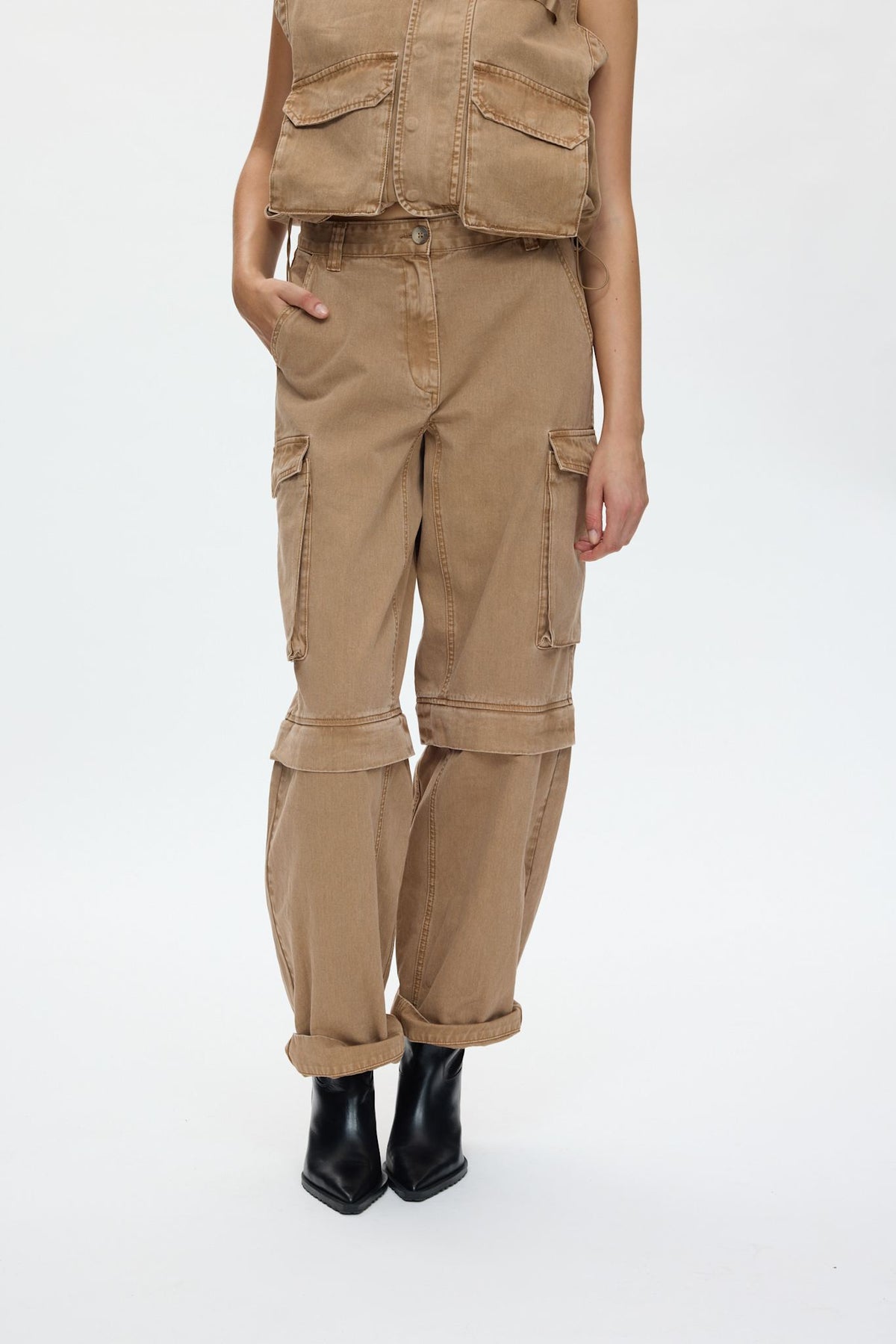 Frema - Canvas cargo pants I Washed tobacco
