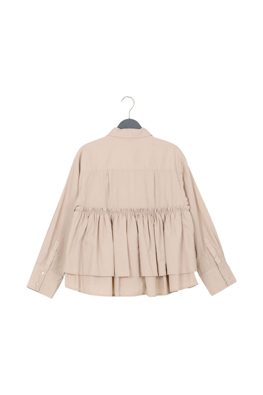 PreLoved Shaker - Poplin frill shirt I Powder - XL