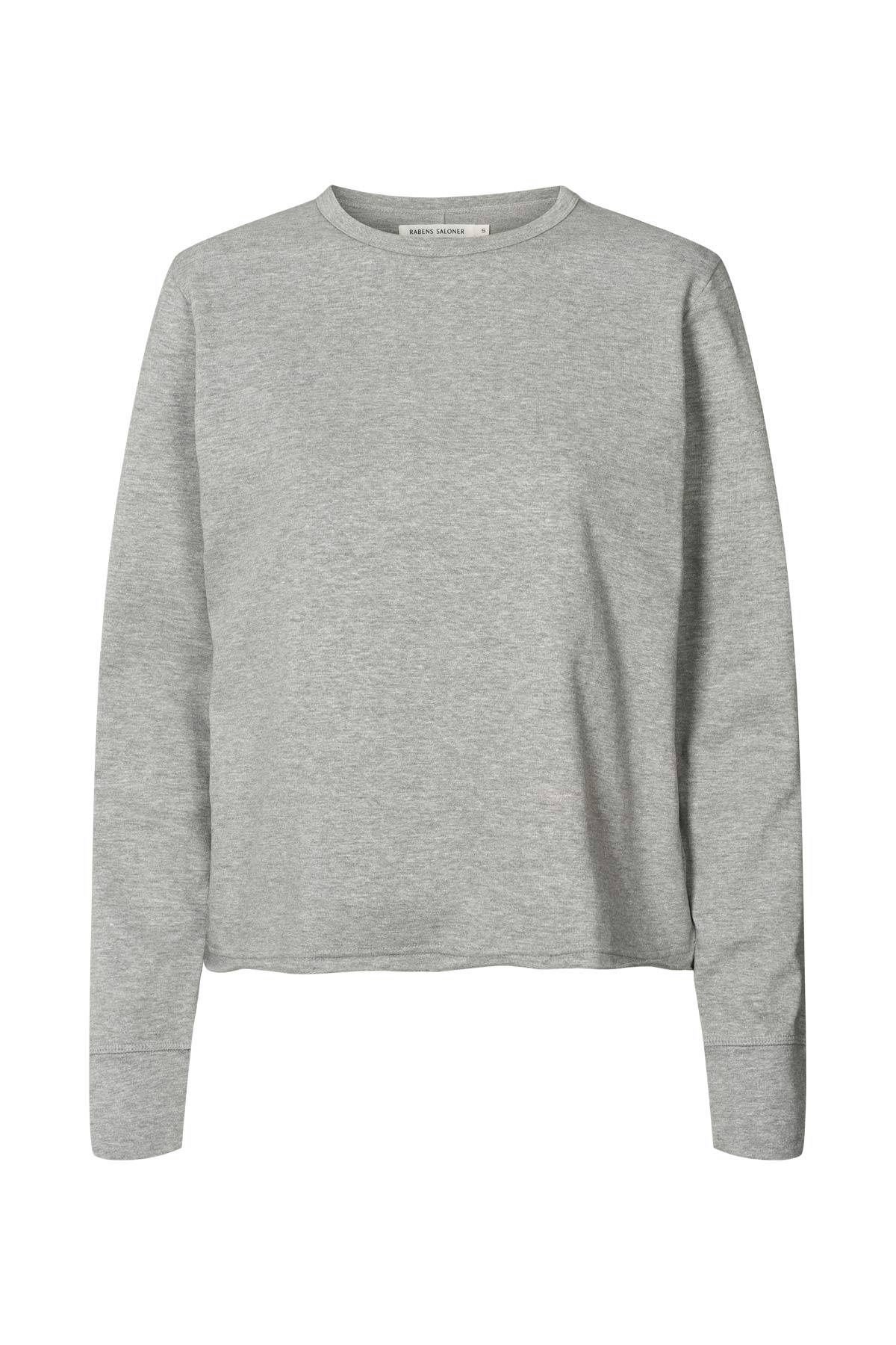 Hila - Light stretch crew neck top I Grey melange