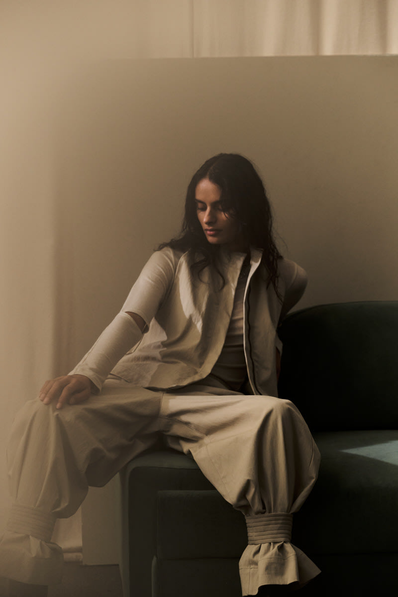 Jamia - Utility cuff detail pants I Sand