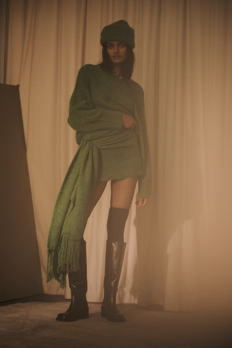 Dolores - Superlight knit hat I Viper green