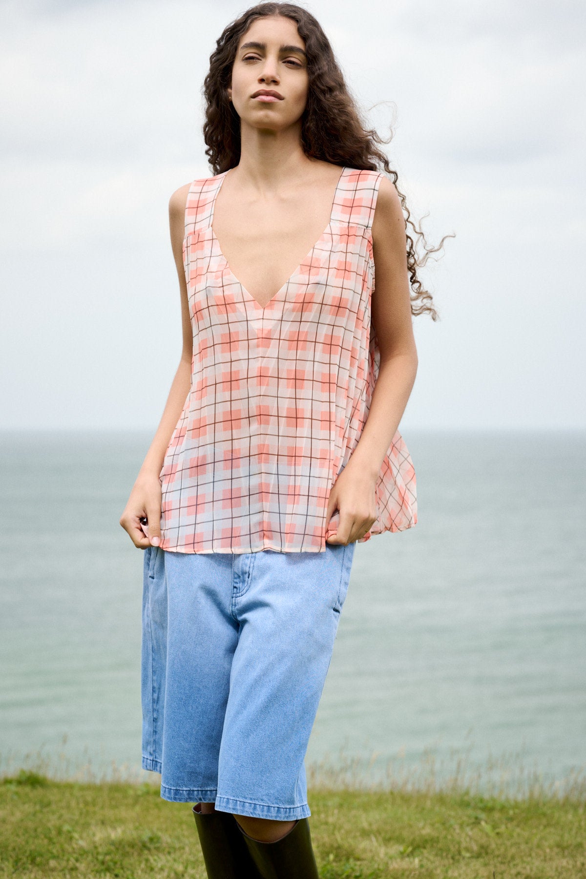 Raha - Light denim wide shorts I Light washed denim