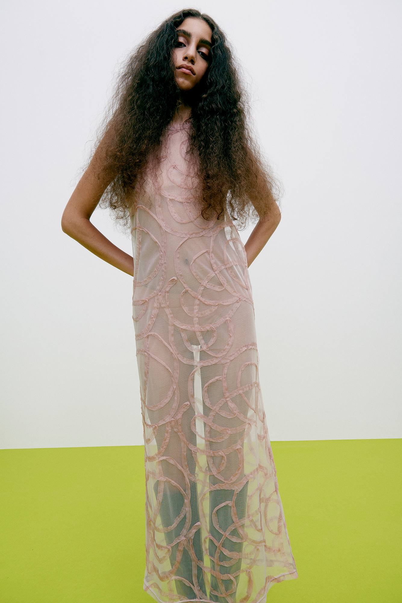 Vita - Scribble long dress I Blush