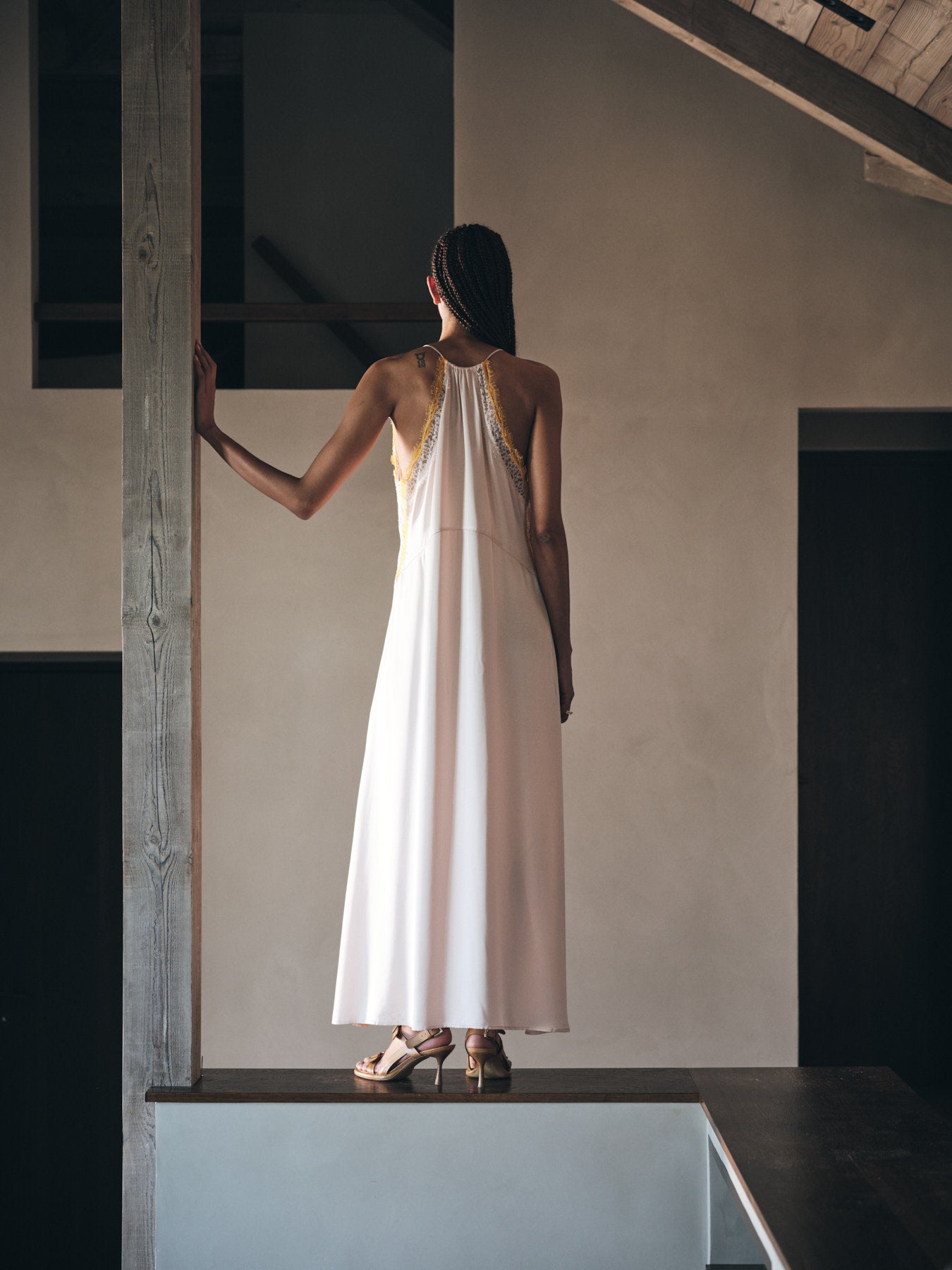 Chefira - Contrast lace camisole dress I Light rose