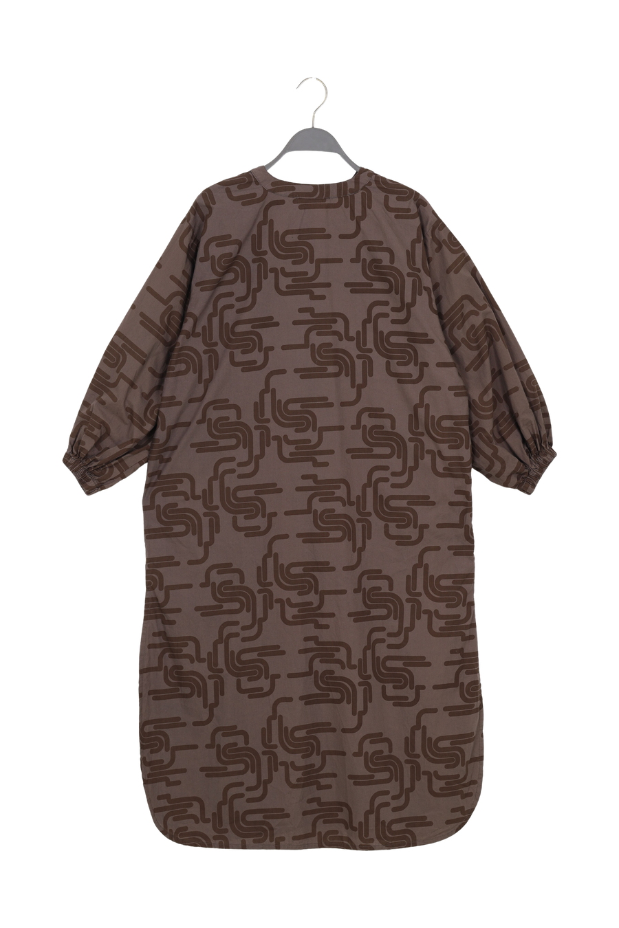 PreLoved Liba - Deco print poplin kaftan I Chocolate - XS/S