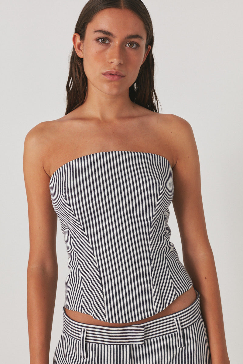 PreLoved Easy tailoring corset - Kif I Blue stripe - S