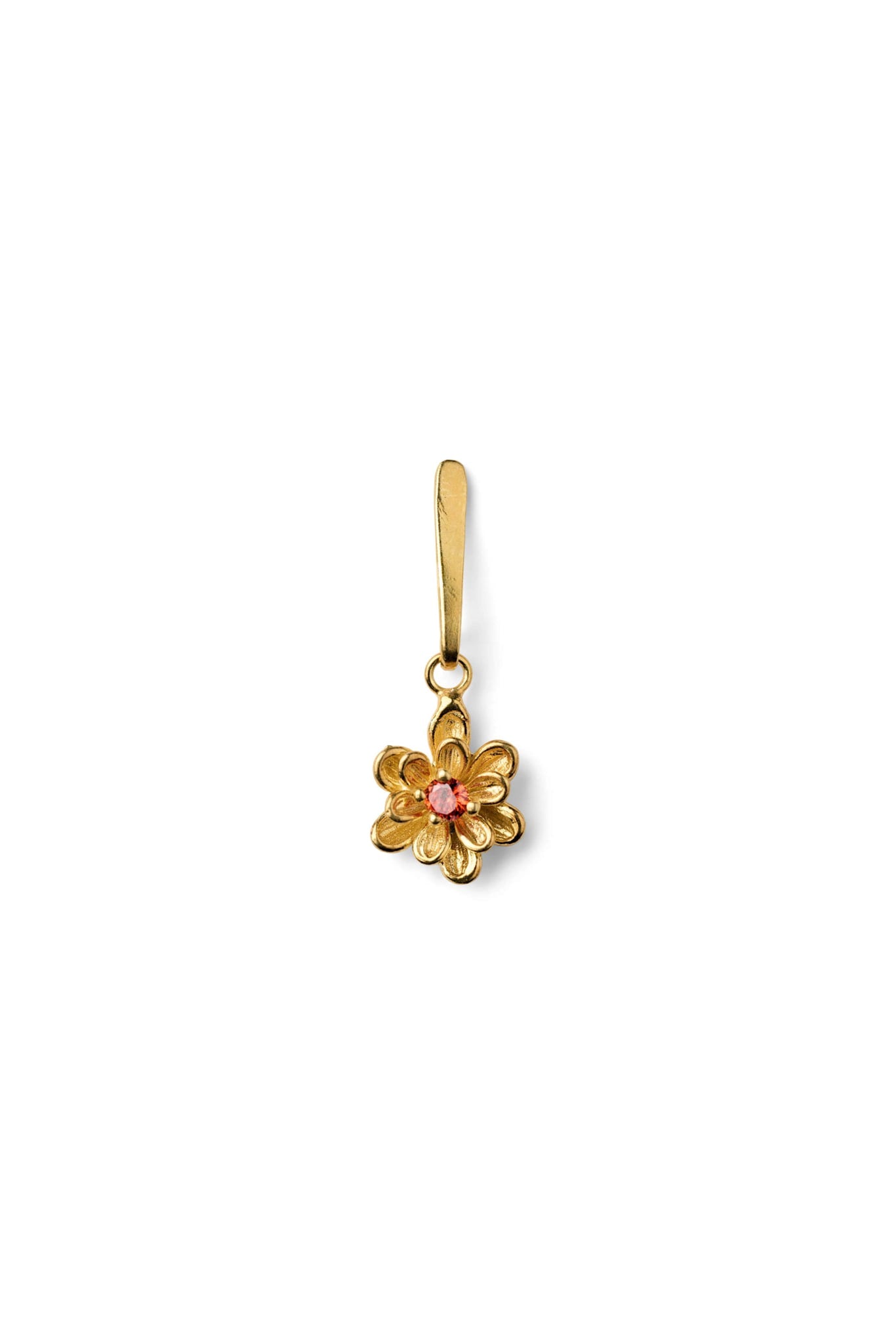 Stem Flower Stud - Nafsu I Gold w/ orange stone