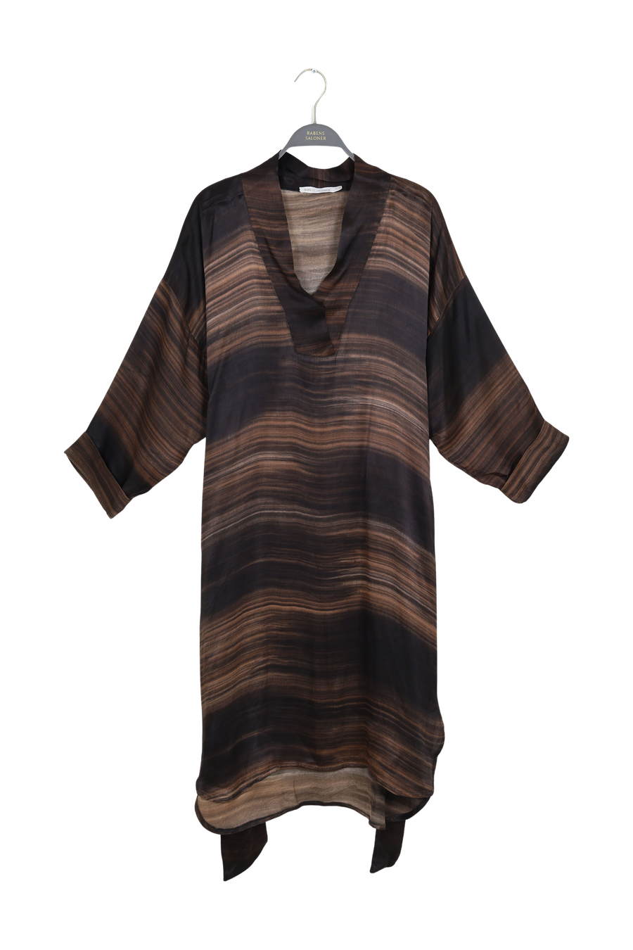 PreLoved Cammi - Shadow kaftan dress I Hazelnut combo - S/M