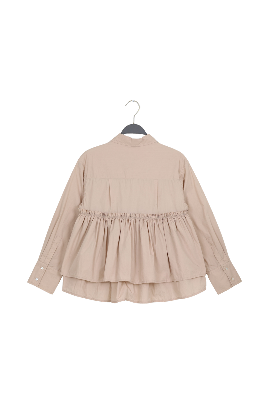 PreLoved Shaker - Poplin frill shirt I Powder - S