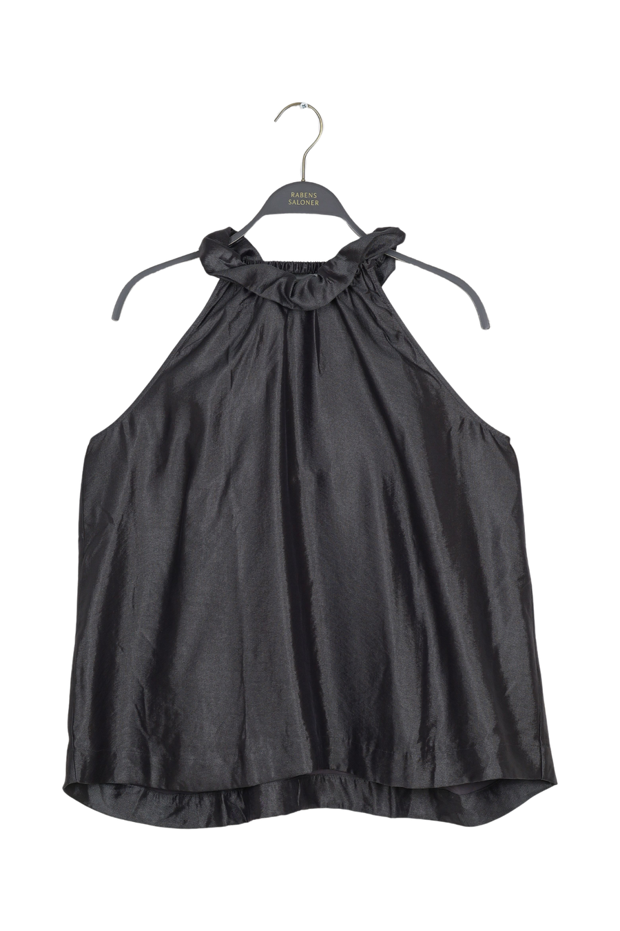 PreLoved Hali - Hammered metal halter top I Gun metal - M