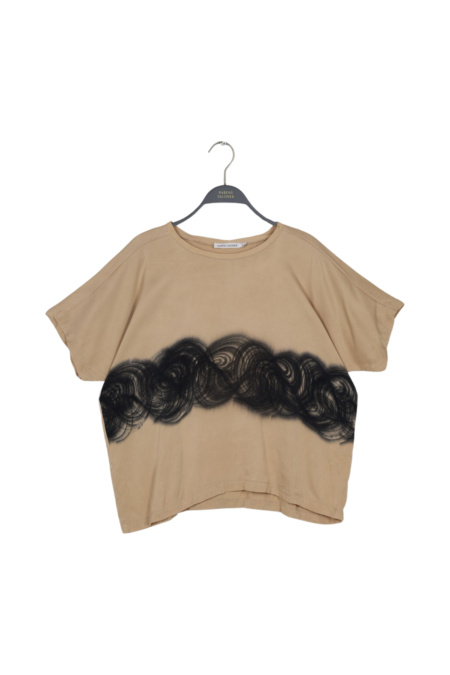 PreLoved Swirl cropped Tshirt - Maggi I Black sculp combo - S/M