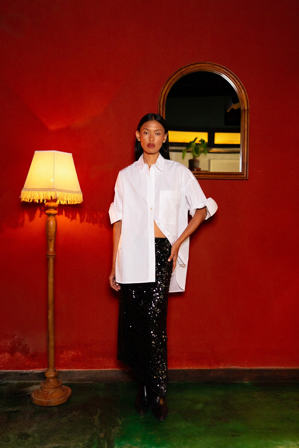 Liana - Sequin skirt I Black