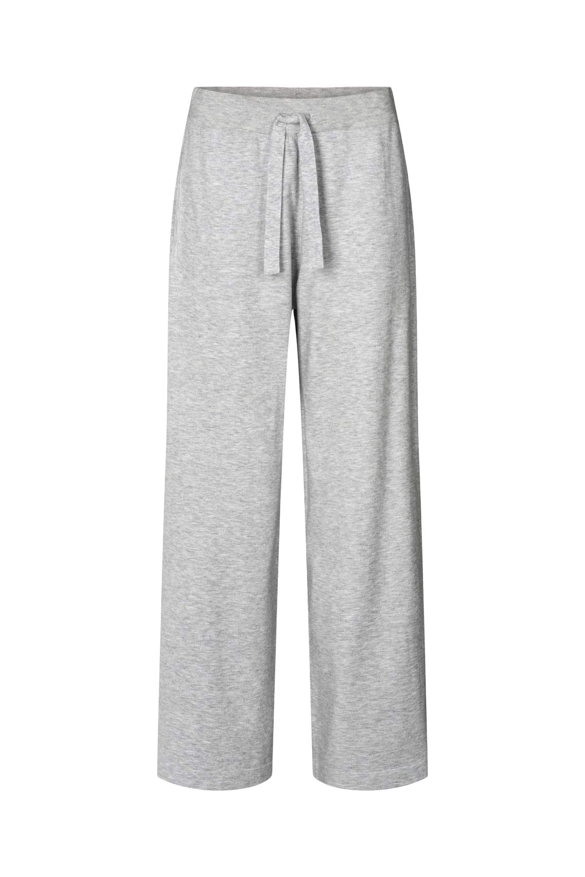 Filine - Knit lounge wide pants I Grey melange