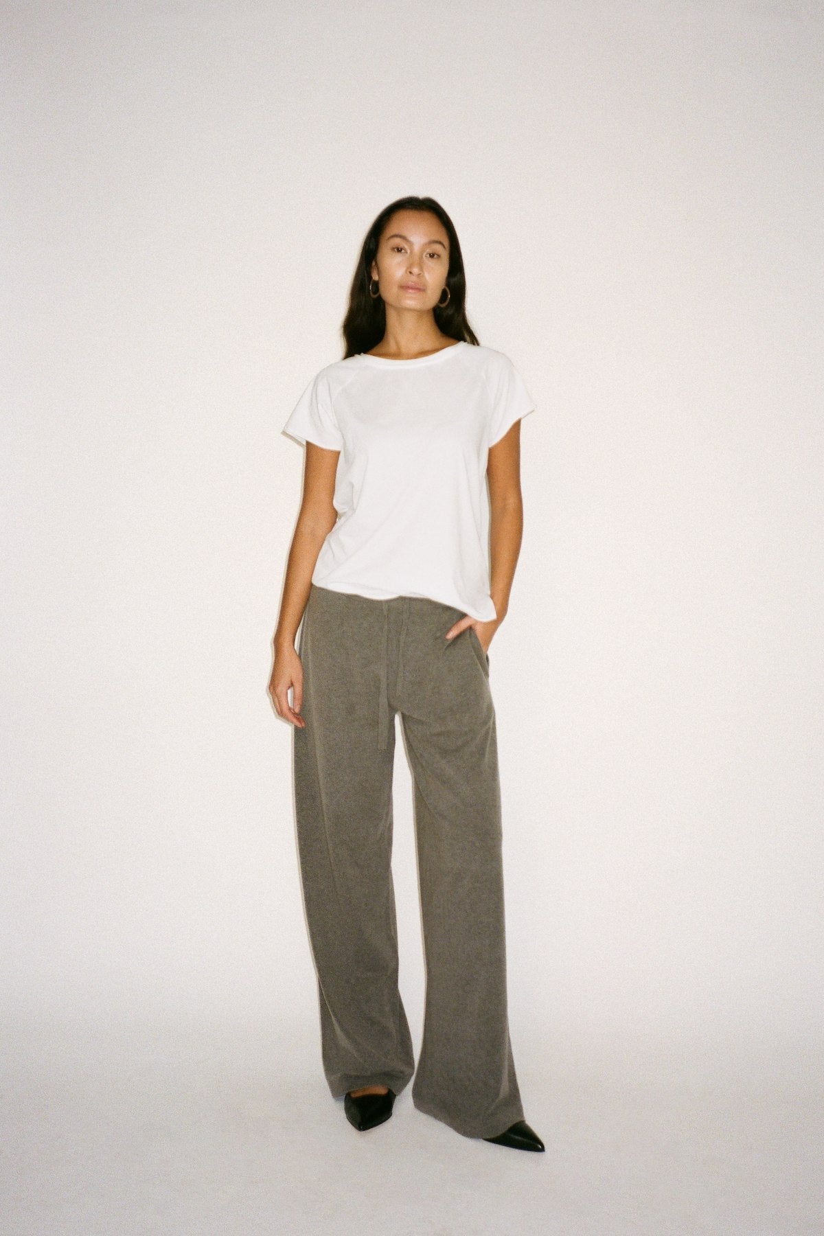 Filine - Knit lounge wide pants I Mole melange