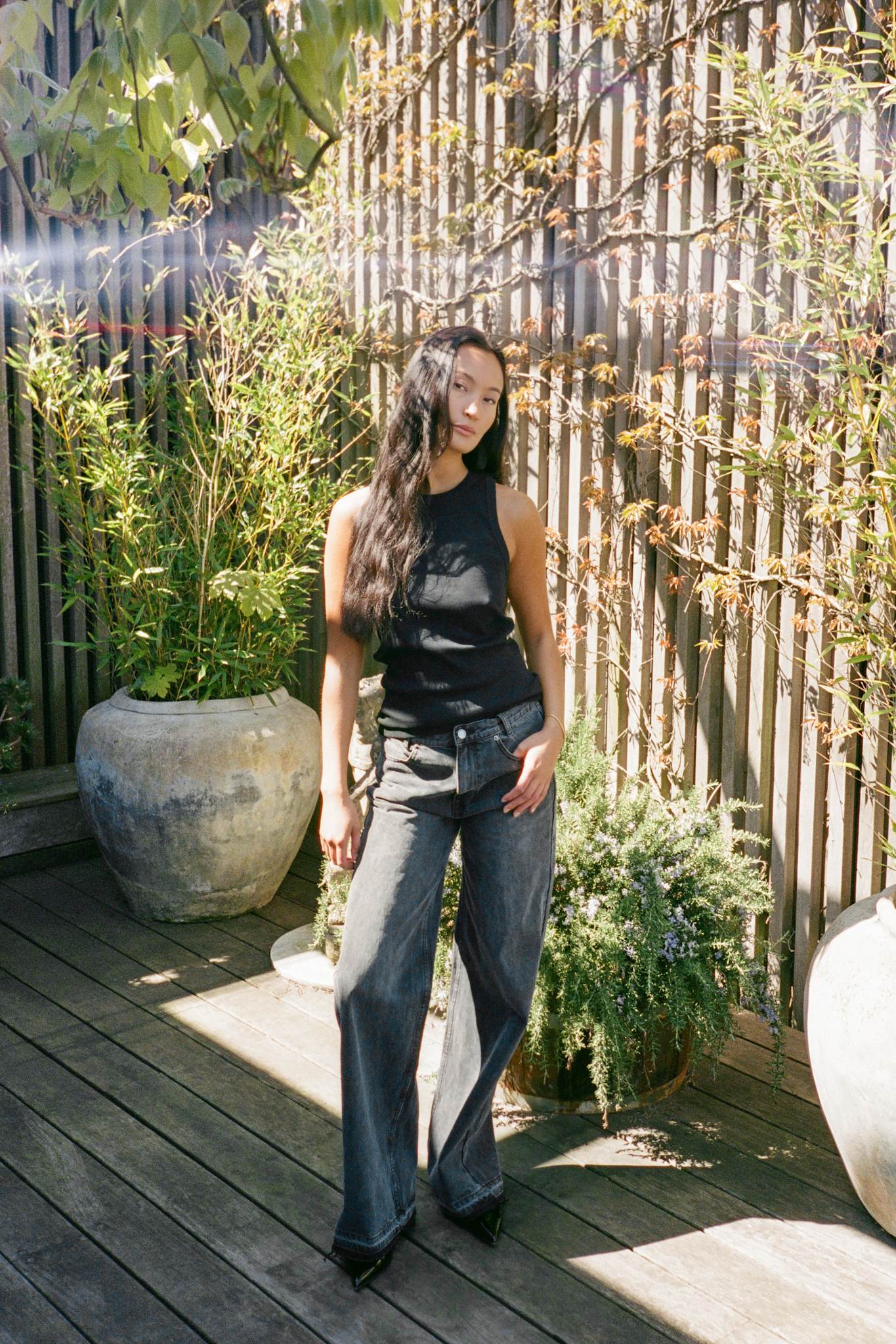 Nelle - Rib jersey tank I Black