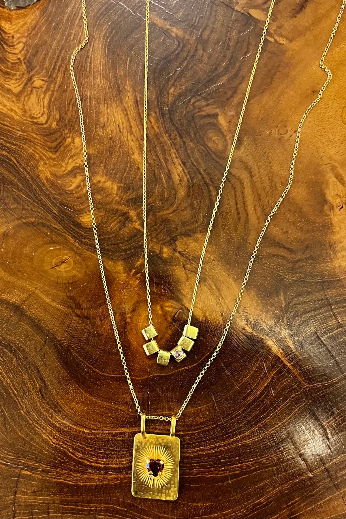 Square beads necklace - Nafsu I Gold