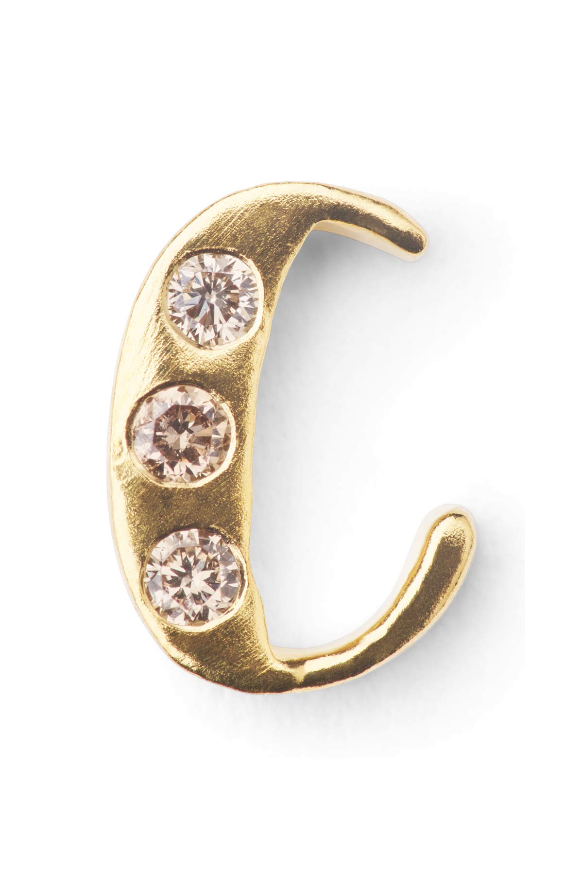 Diamond letter ear stud - Rabens Momento I Gold w/ Champaign diamond
