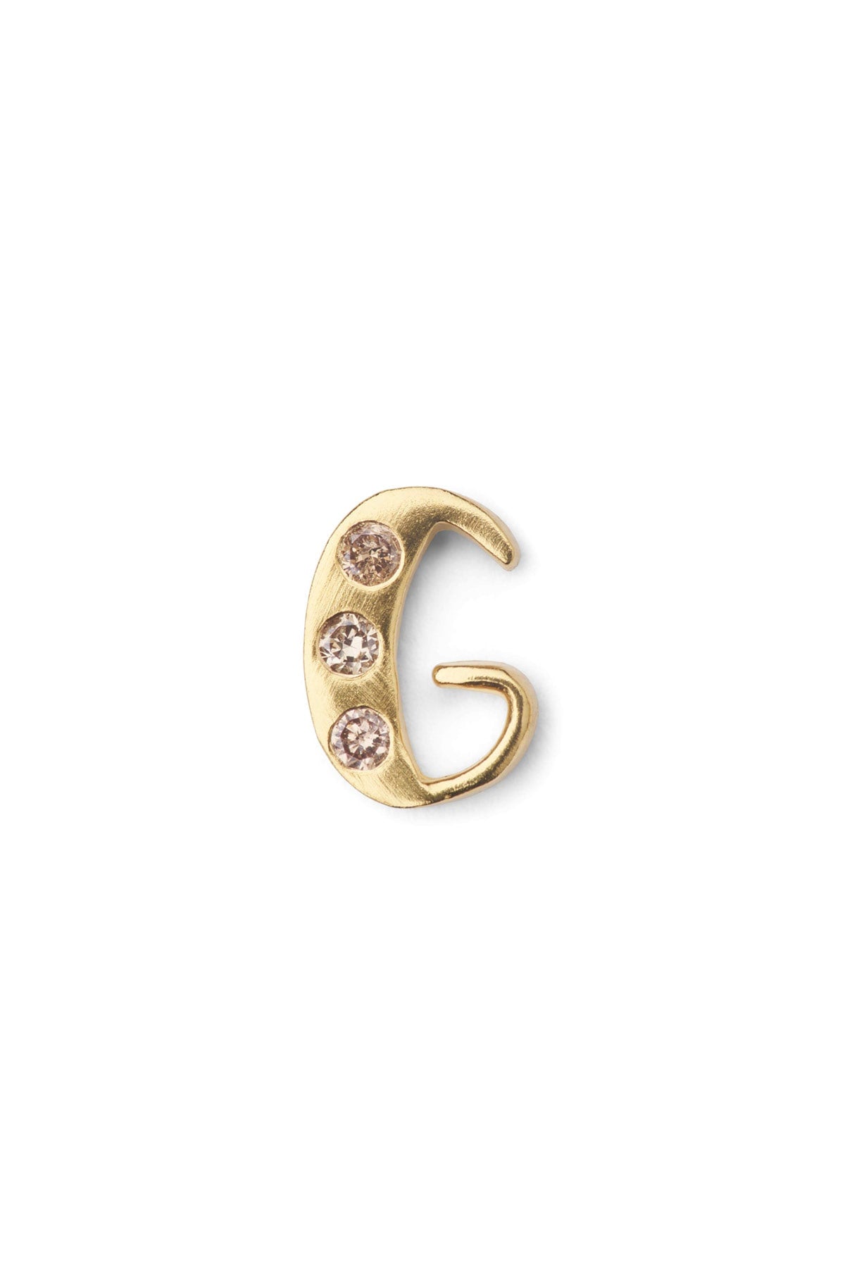 Diamond letter ear stud - Rabens Momento I Gold w/ Champagne diamond