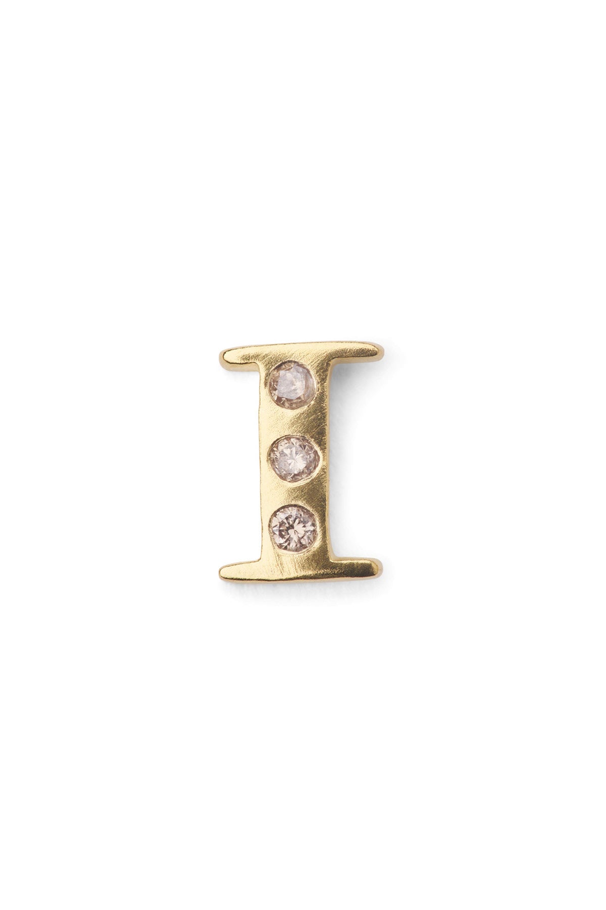 Diamond letter ear stud - Rabens Momento I Gold w/ Champagne diamond