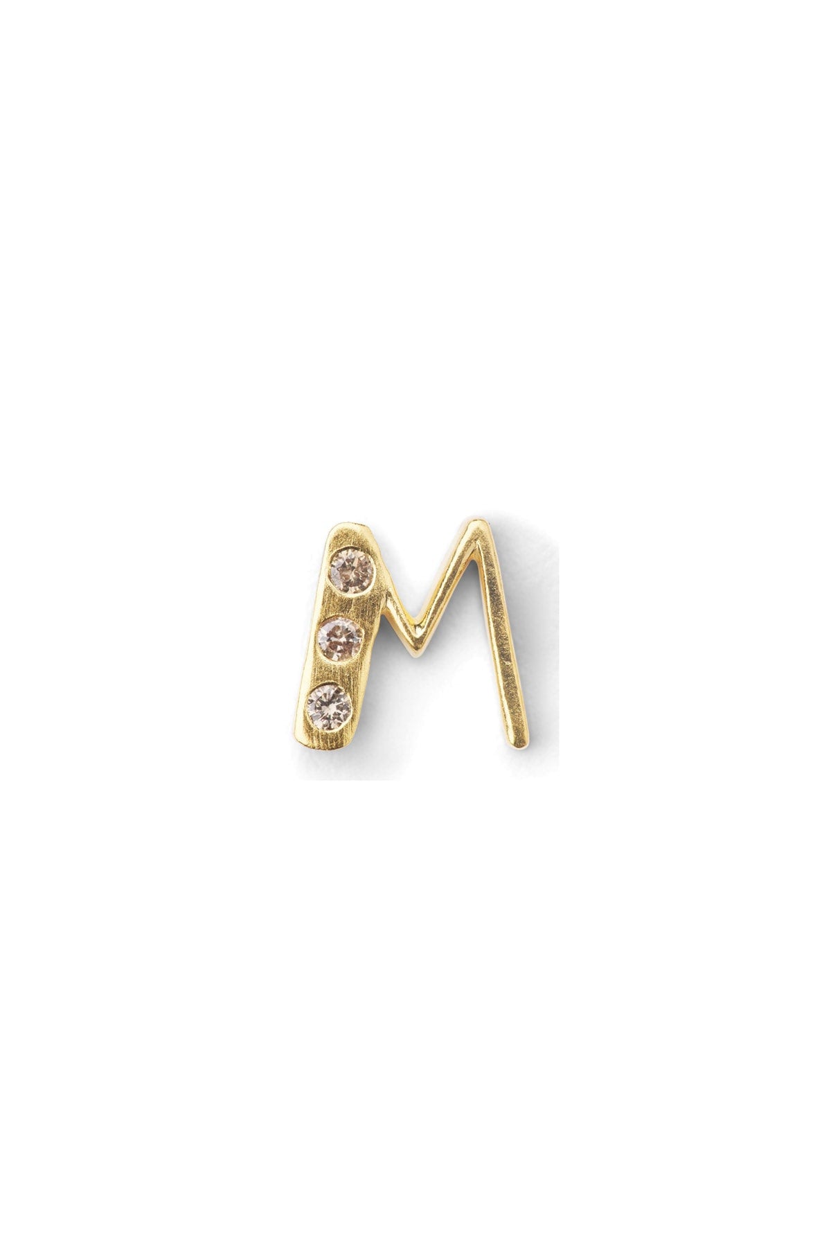 Diamond letter ear stud - Rabens Momento I Gold w/ Champagne diamond