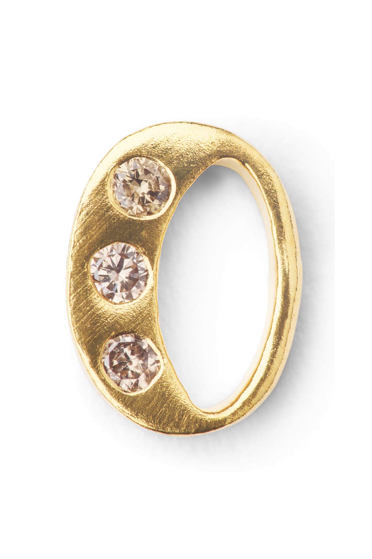 Diamond letter ear stud - Rabens Momento I Gold w/ Champaign diamond